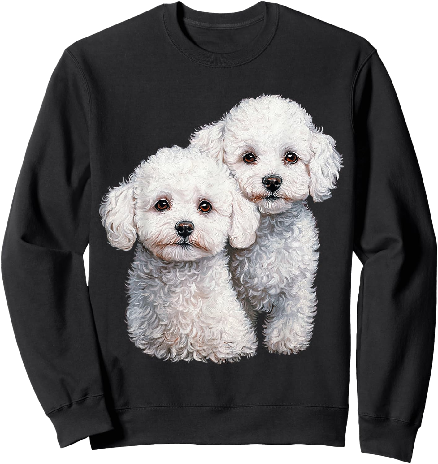 Bichon Frise Dog Graphic Pet Illustration Bichon Frise Sweatshirt - Sweatshirt | Black
