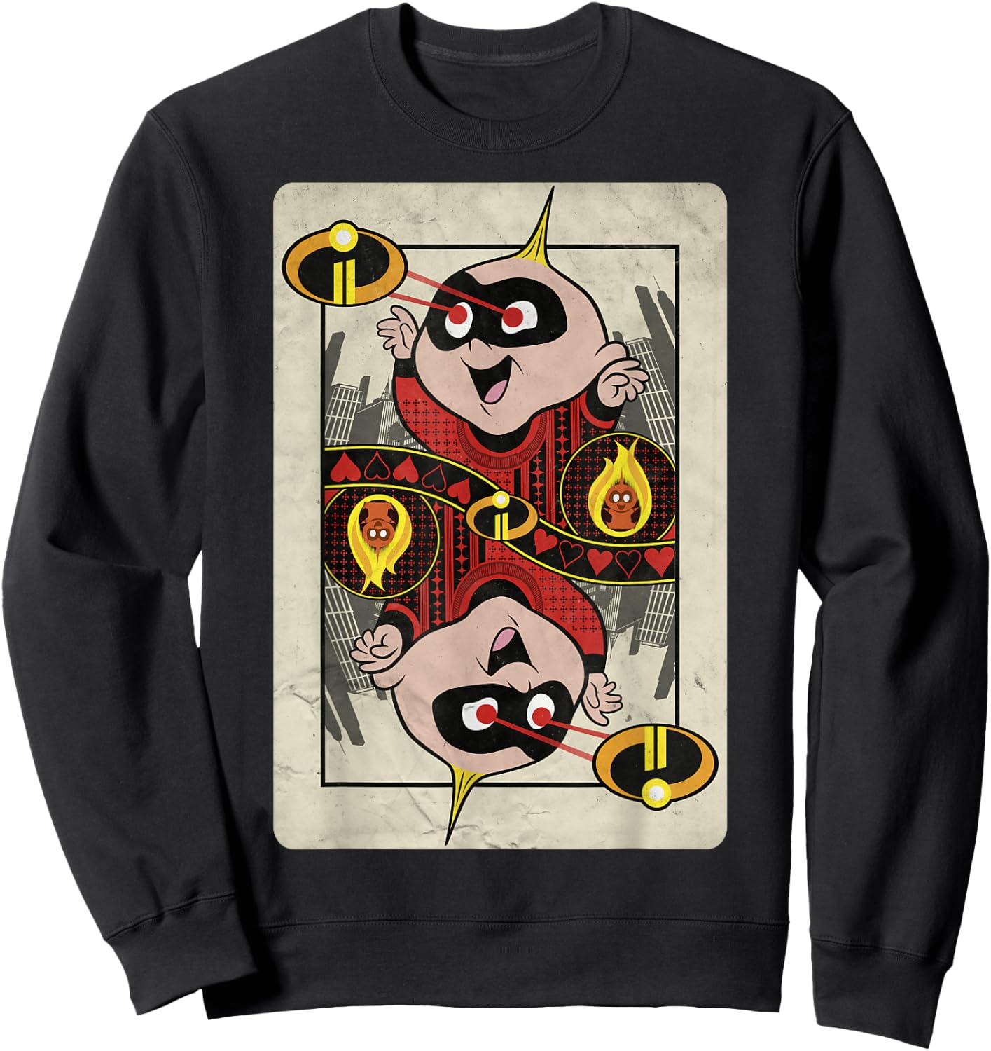 Disney Pixar Incredibles 2 Jack-Jack Hearts Playing Card Sweatshirt - Sweatshirt | Black
