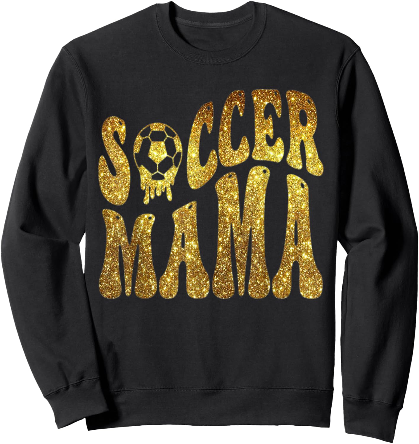 Soccer mama gold print funny mom Sweatshirt - Sweatshirt | Black