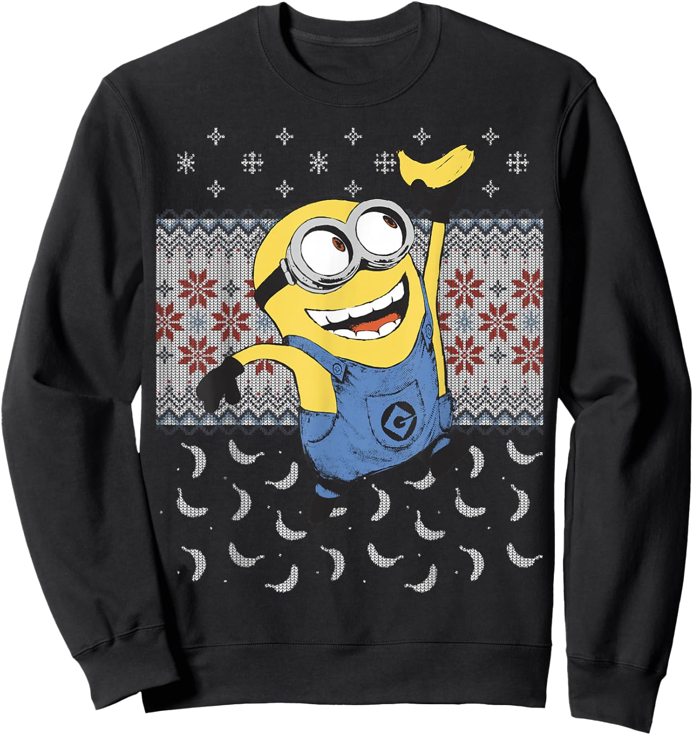 Despicable Me Minions Banana Ugly Christmas Sweatshirt - Sweatshirt | Black