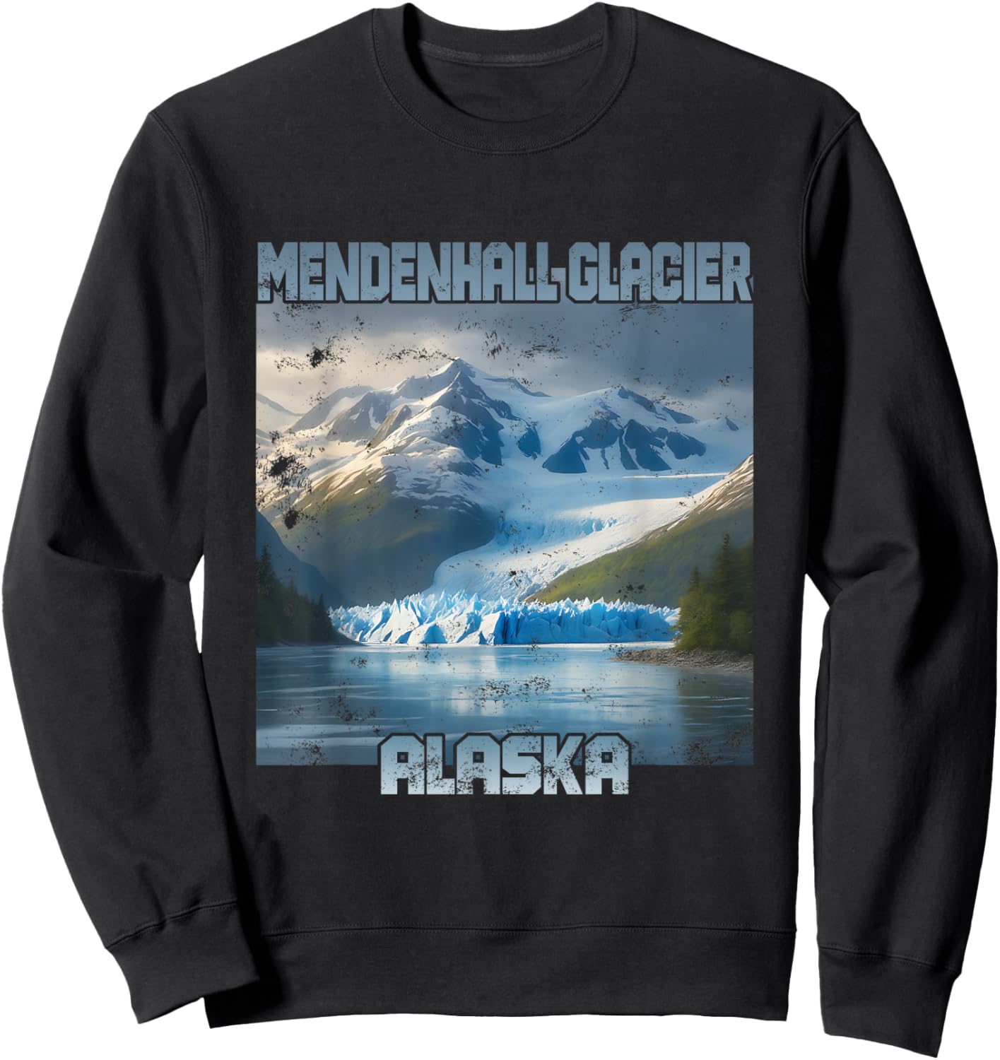 Vintage Mendenhall Glacier Alaska Sweatshirt - Sweatshirt | Black