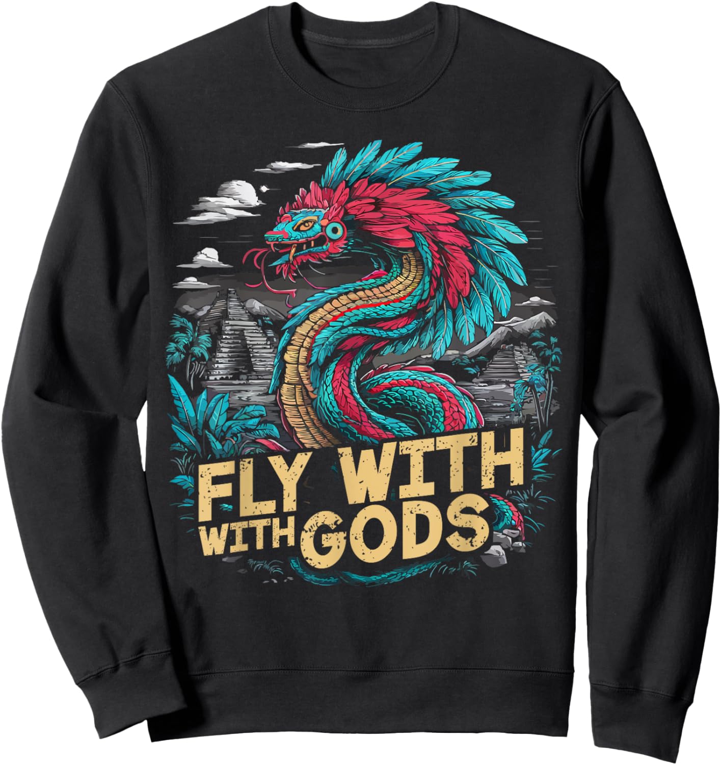 Aztec God Aztec Culture Mayan Indigenous Quetzalcoatl Sweatshirt - Sweatshirt | Black