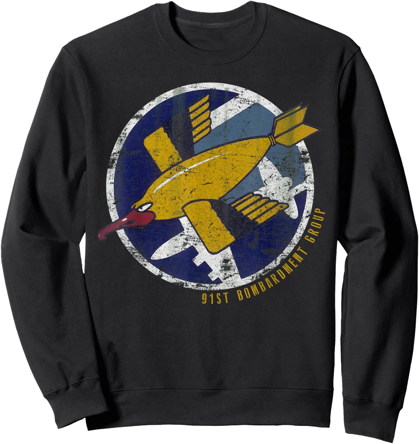 91st Bombardment Group WWII Vintage Patch Insignia Sweatshirt - Sweatshirt | Black