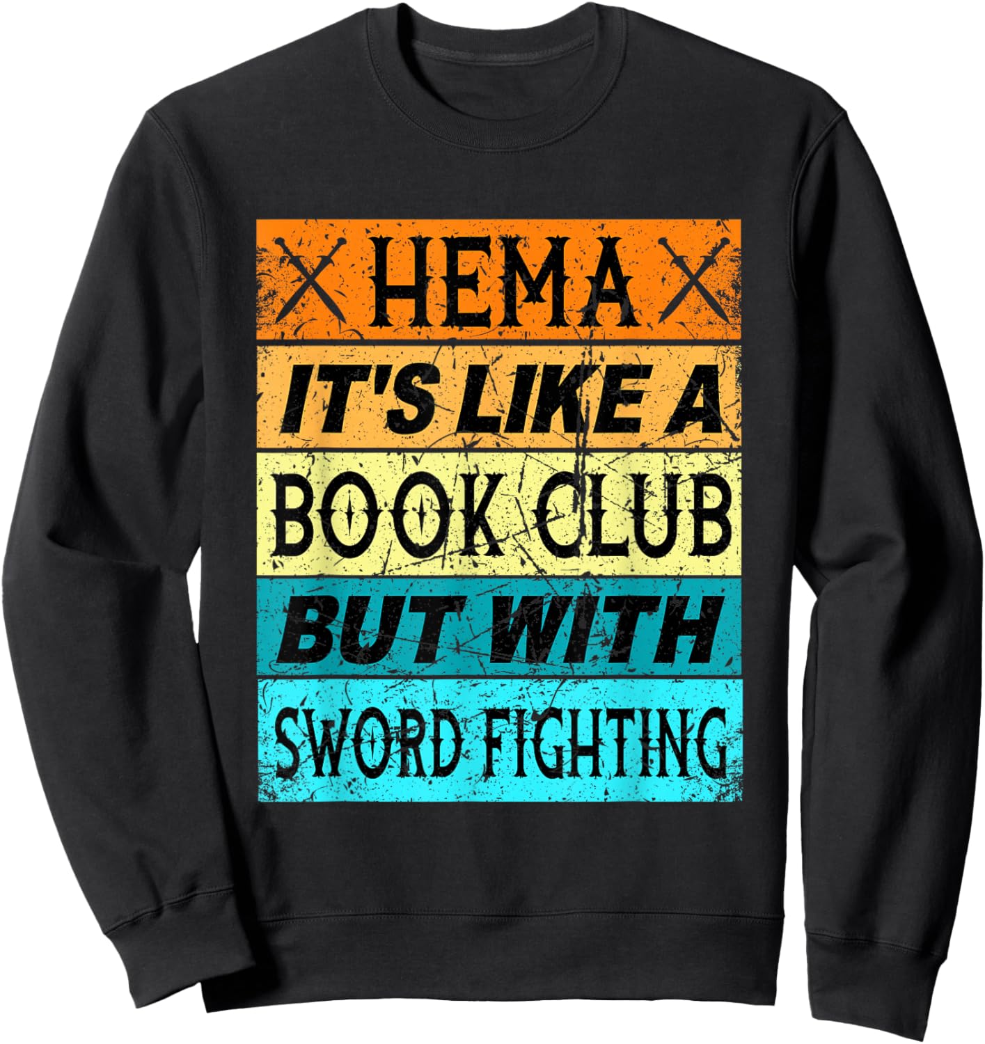 Retro Hema Shirt Sword Fighting Shirt Swordfighting Short Sweatshirt - Sweatshirt | Black