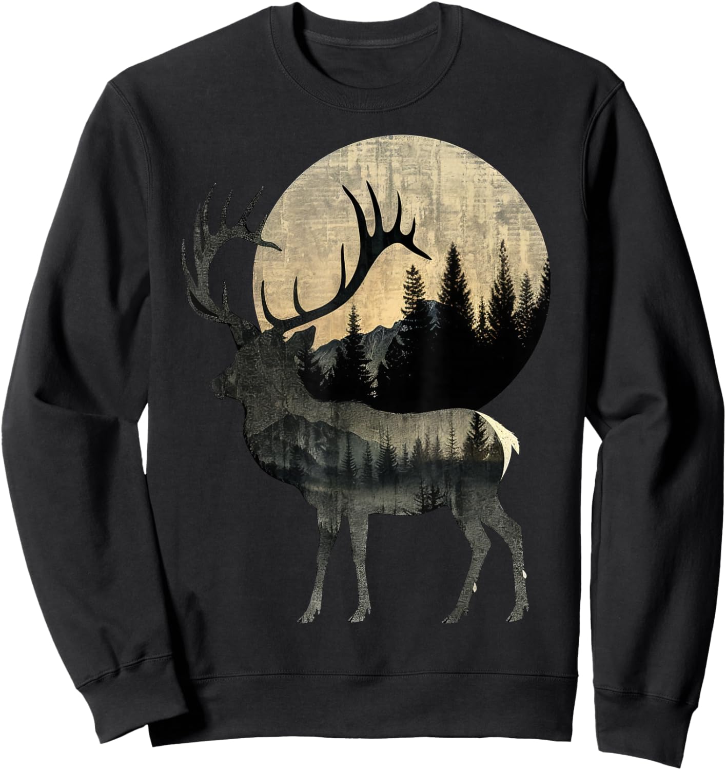 Forests, mountains Elk Sweatshirt - Sweatshirt | Black