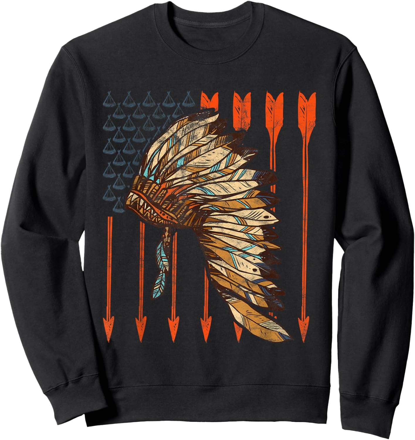 Cherokee Indigenous Tribal Leader Native American Sweatshirt - Sweatshirt | Black