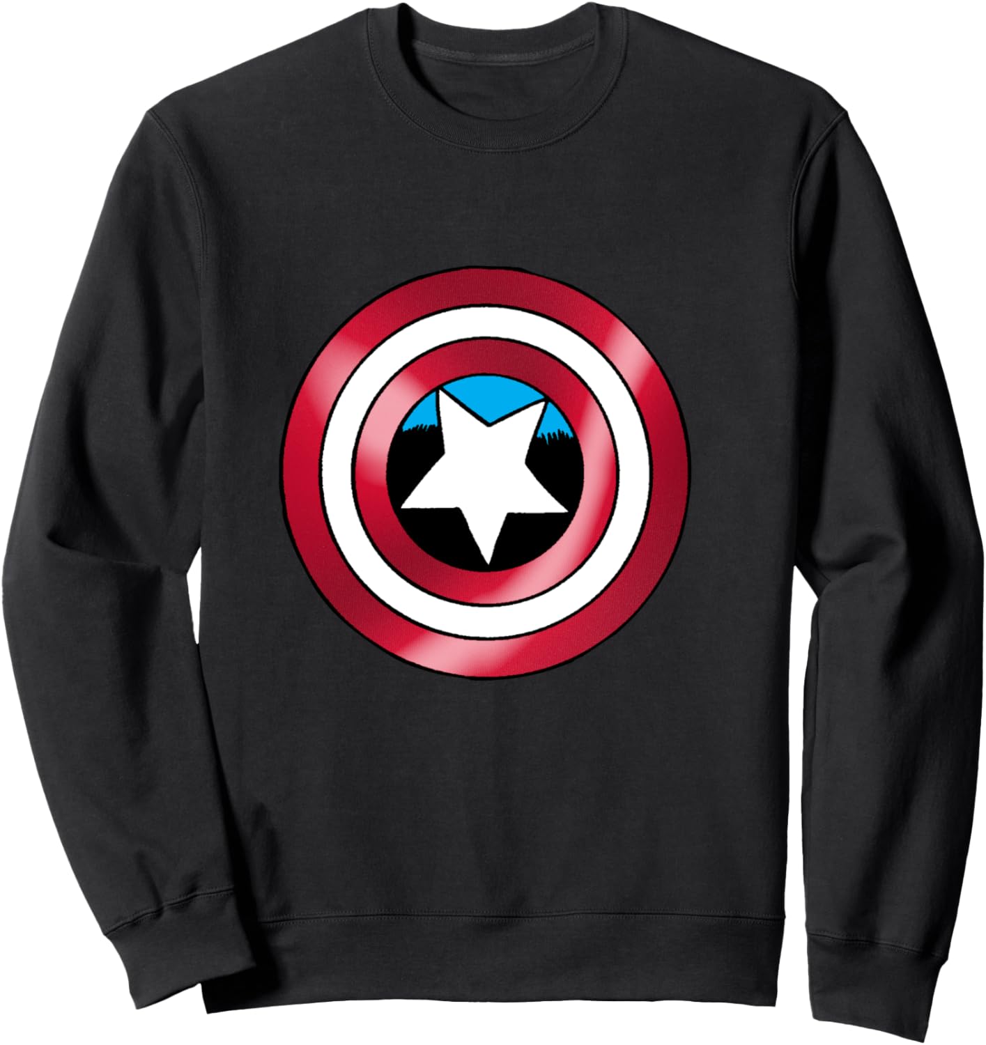 Marvel Comics Retro Classic Captain America Shield Chest Sweatshirt - Sweatshirt | Black