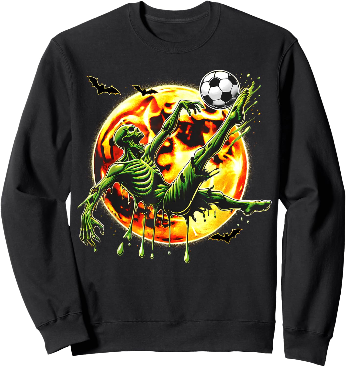 Spooky Zombie Playing Soccer, Halloween Costume Boys Girls Sweatshirt - Sweatshirt | Black