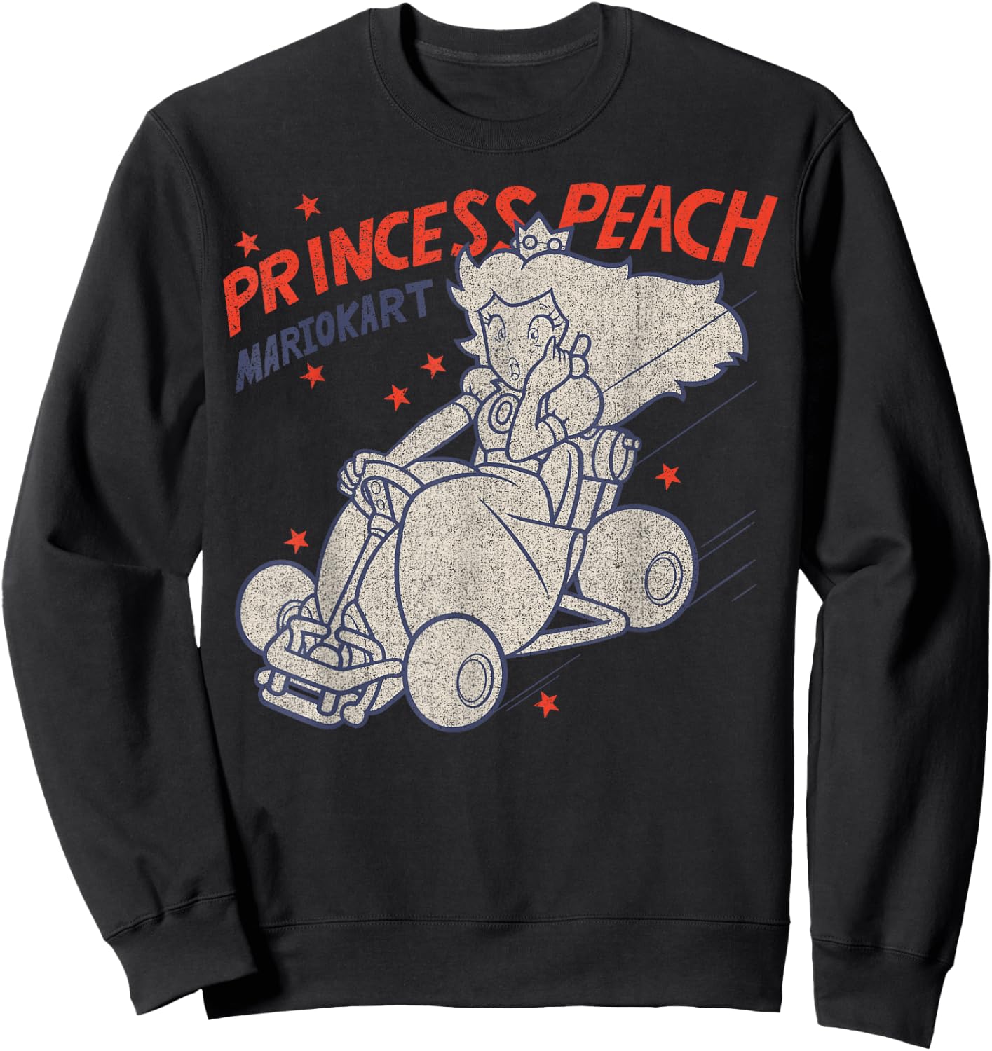 Mario Kart Princess Peach Surprised Outlined Poster Sweatshirt - Sweatshirt | Black