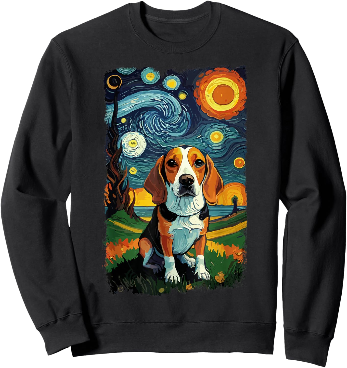 Vintage Gemaltes Design Hunde Shirt Beagle Besitzer Sweatshirt - Sweatshirt | Black