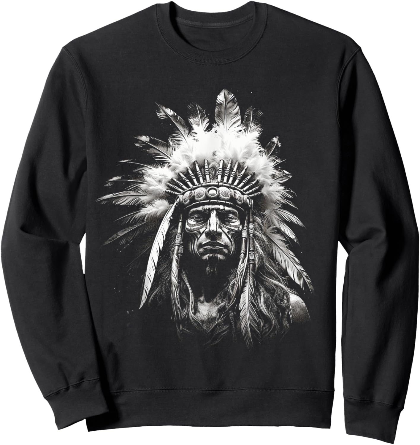 Native American Indian Design Warrior Native American Sweatshirt - Sweatshirt | Black