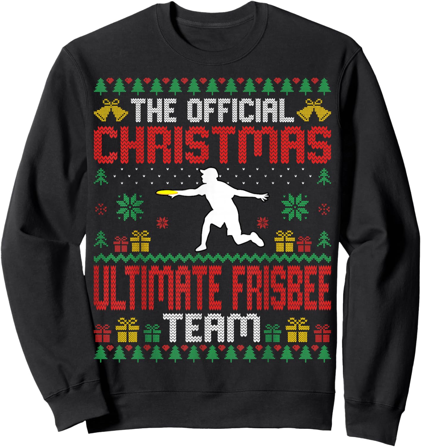 Funny Ugly Christmas Ultimate Frisbee Team Xmas Sweatshirt - Sweatshirt | Black