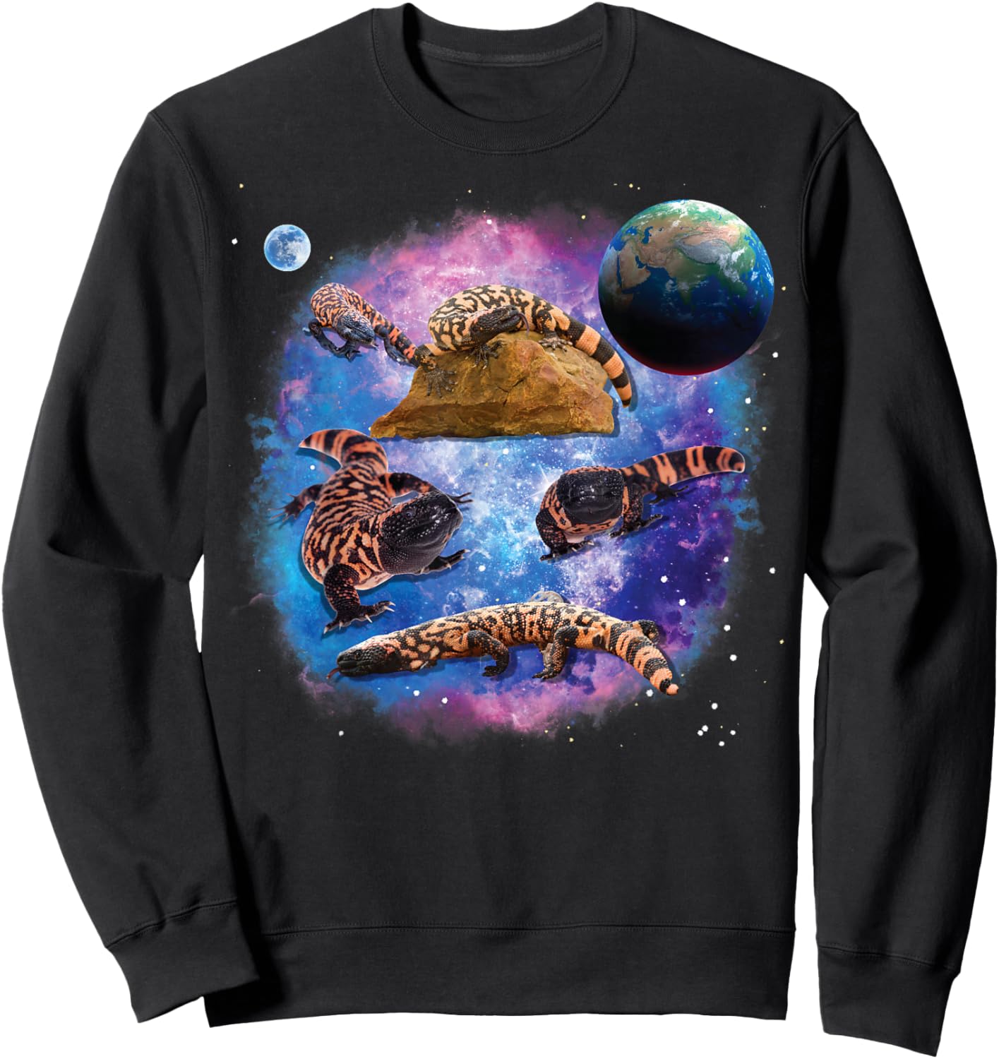 Gila Monster Lizards in The Galaxy, Space Gila Monster Sweatshirt - Sweatshirt | Black
