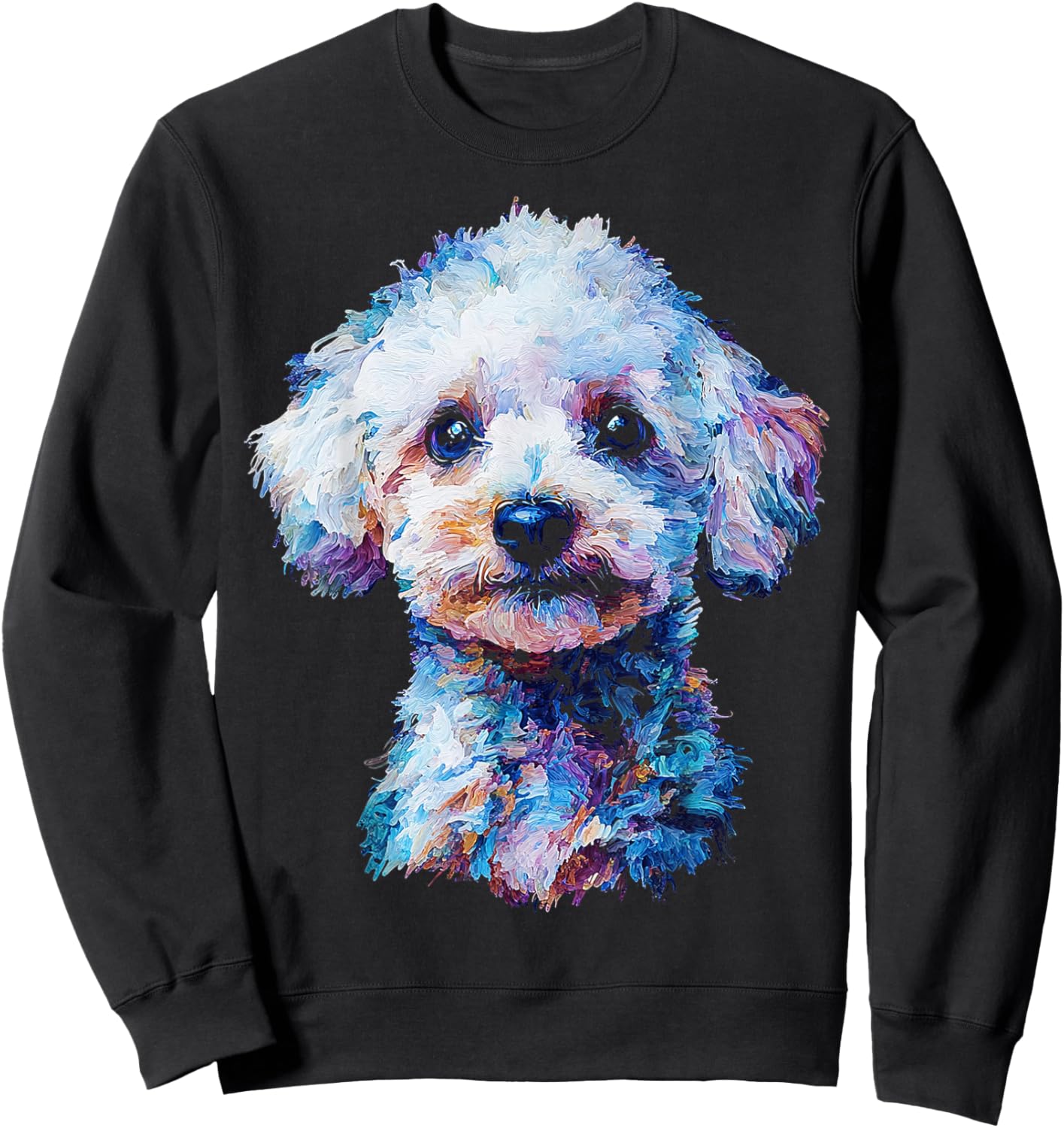 Maltipoo Dog Motif Pet Art Blue Eyes Maltipoo Sweatshirt - Sweatshirt | Black