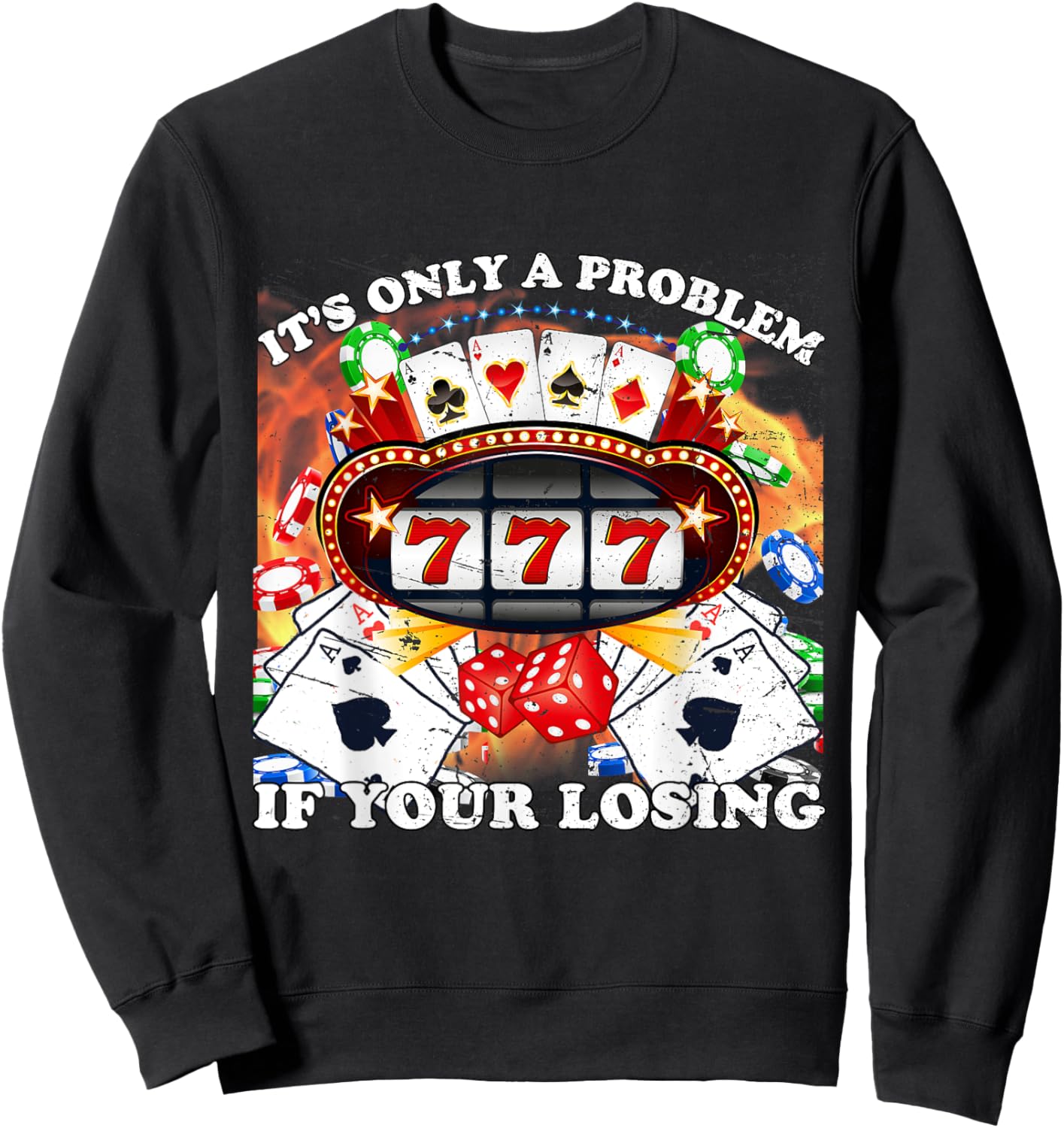 I Heart Gambling Funny Casino Gambling Meme Sweatshirt - Sweatshirt | Black