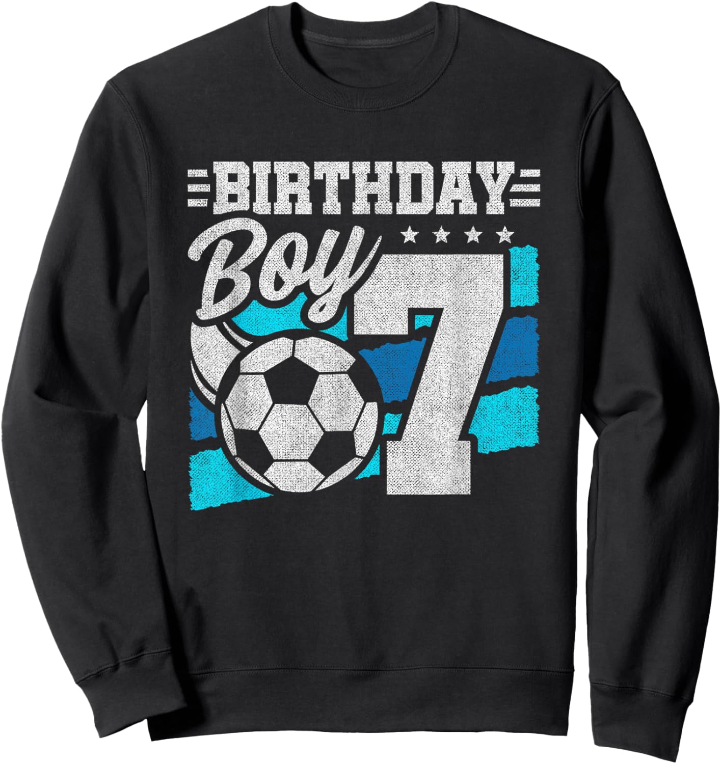 Soccer Birthday Party - 7 Year Old Boy - 7th Birthday Sweatshirt - Sweatshirt | Black