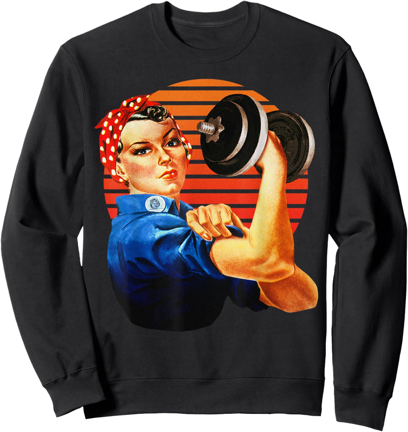 We Can Do It Rosie the Riveter Fun Fitness Workout Lifting Sweatshirt - Sweatshirt | Black