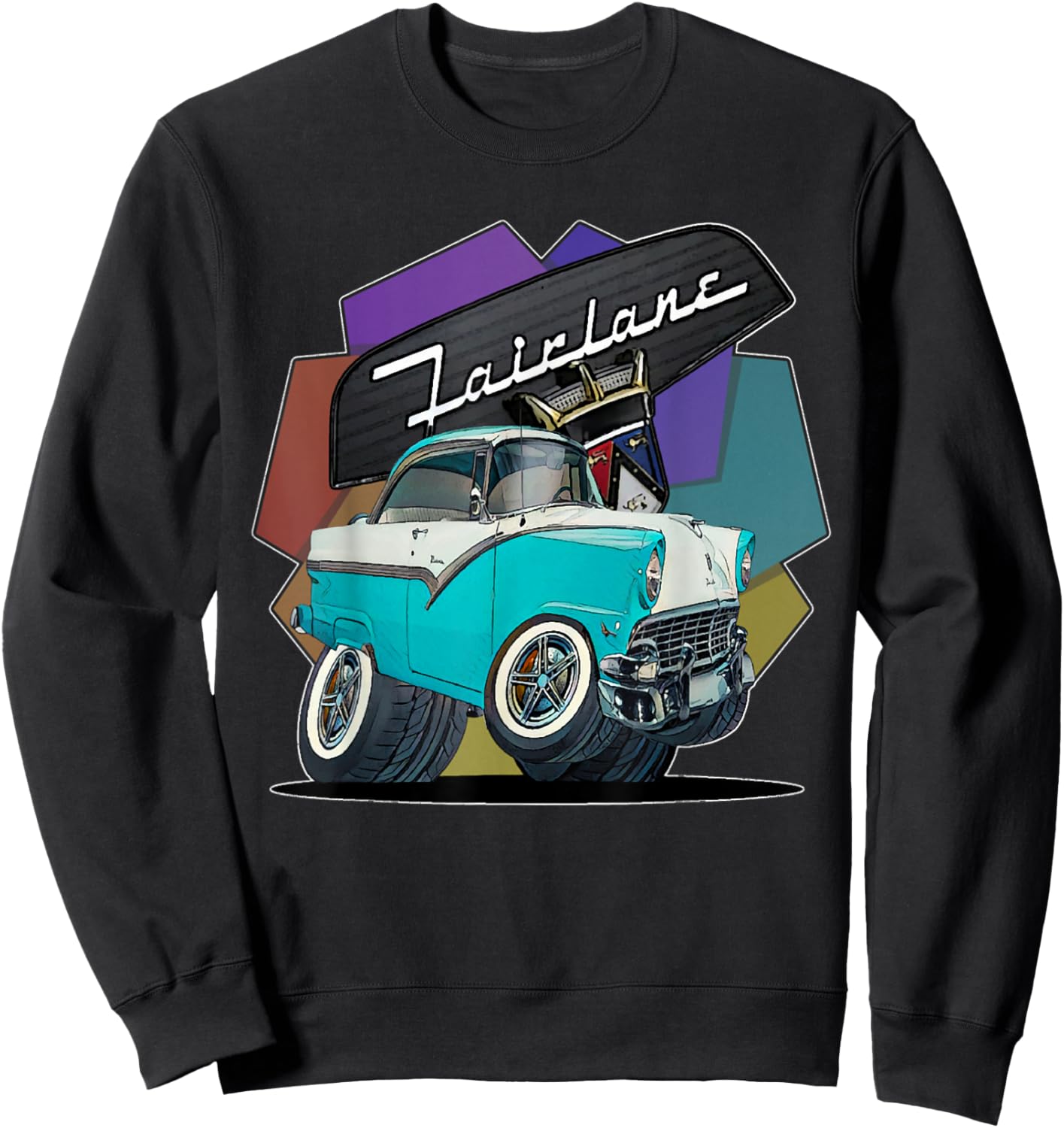 1956 56 Fairlane, Classic Car Art Sweatshirt - Sweatshirt | Black
