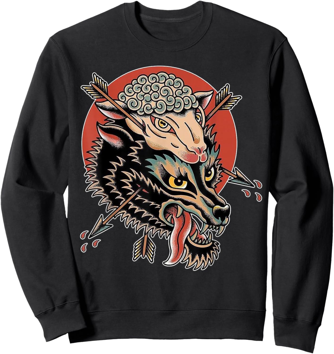 Wolf in Sheep's Clothing Traditional Sweatshirt - Sweatshirt | Black