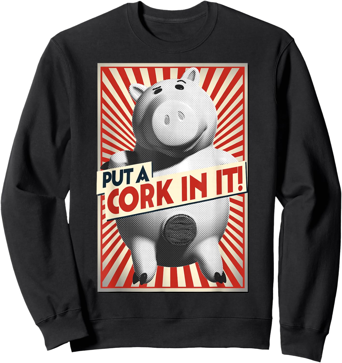 Disney Pixar Toy Story Hamm Piggy Bank Put A Cork in It Sweatshirt - Sweatshirt | Black