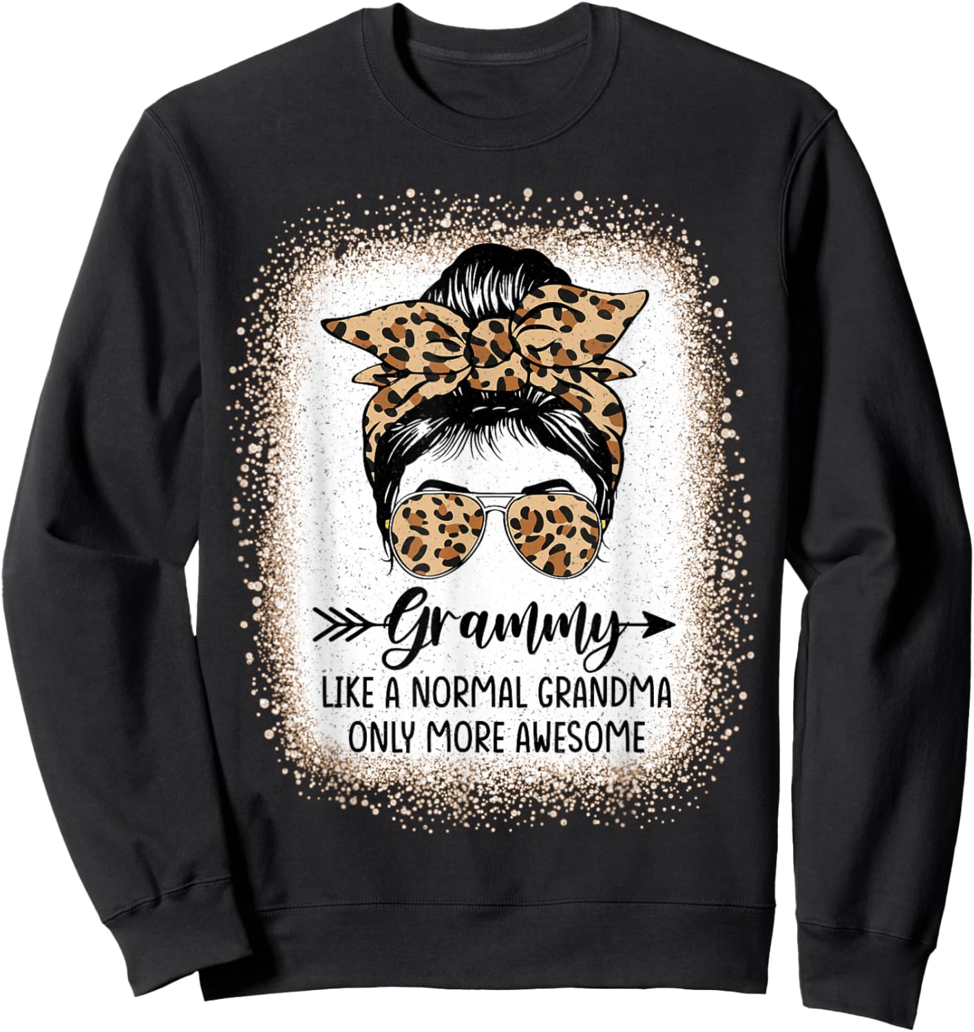 Grammy Like A Normal Grandma Only More Awesome Messy Bun Sweatshirt - Sweatshirt | Black