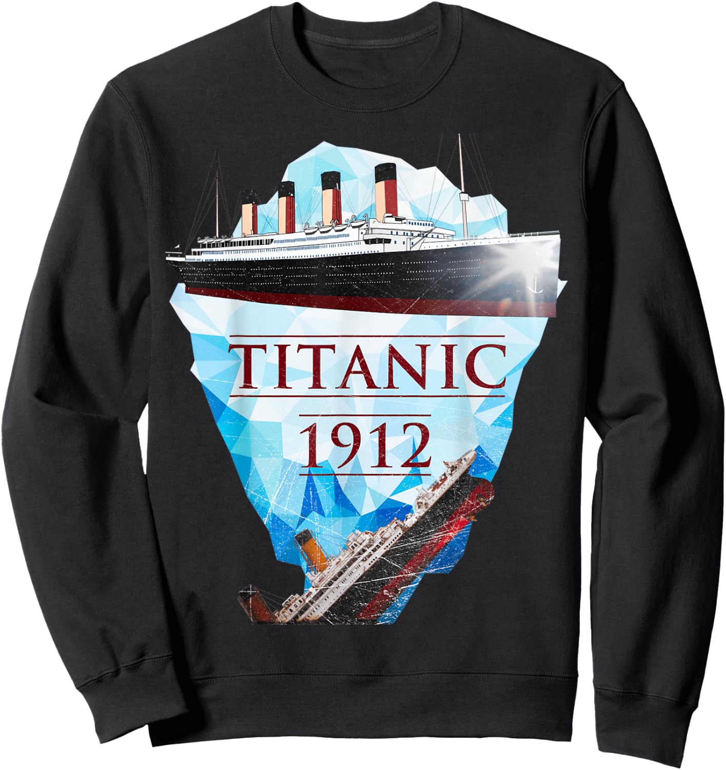 Vintage Titanic Voyage RMS Titanic 1912 Sweatshirt - Sweatshirt | Black
