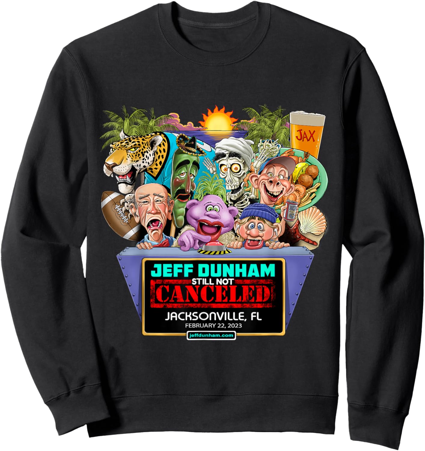 Jeff Dunham Jacksonville, FL (2023) Sweatshirt - Sweatshirt | Black