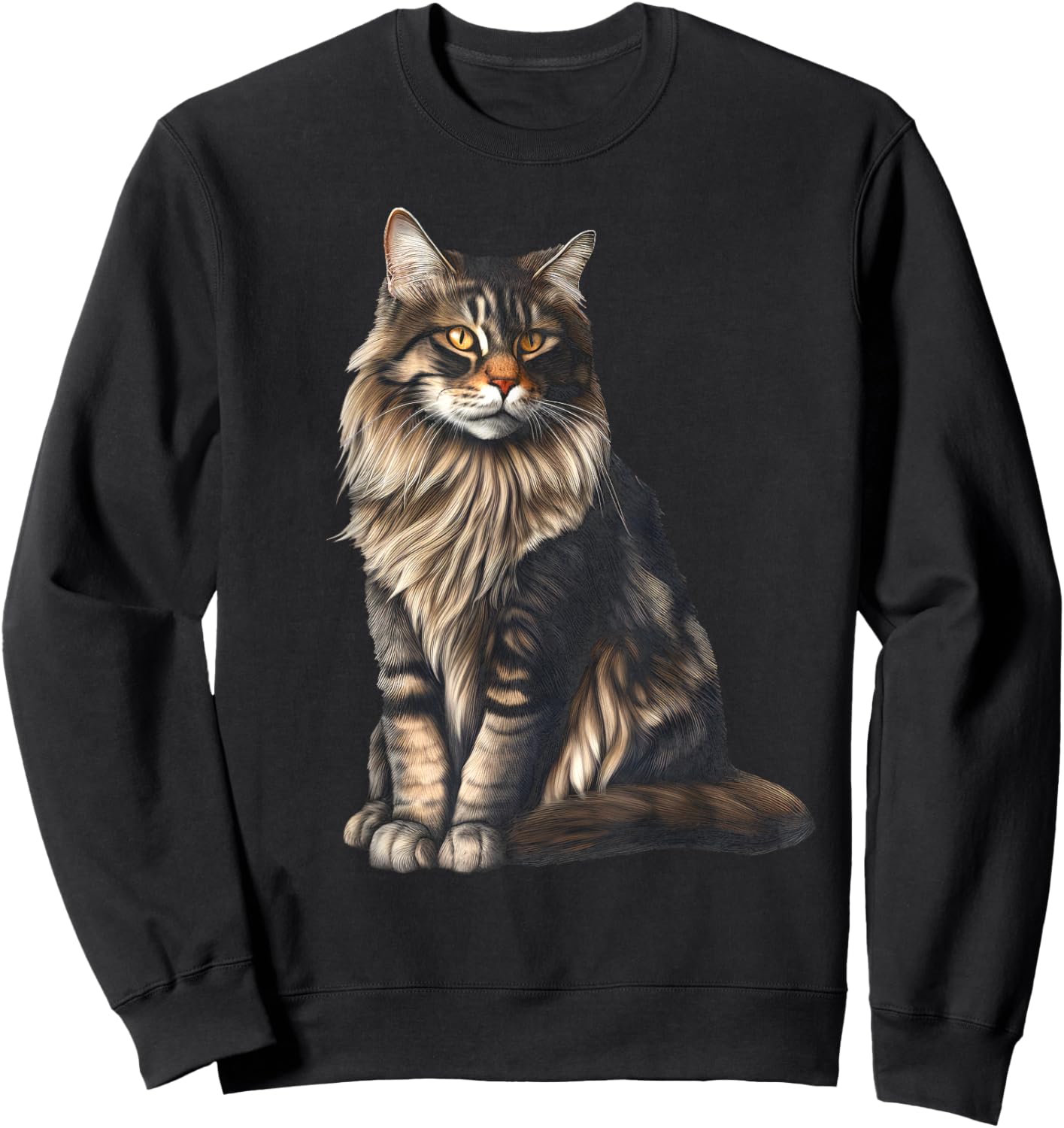 American Forest Cat Maine-Coon Cat Sweatshirt - Sweatshirt | Black