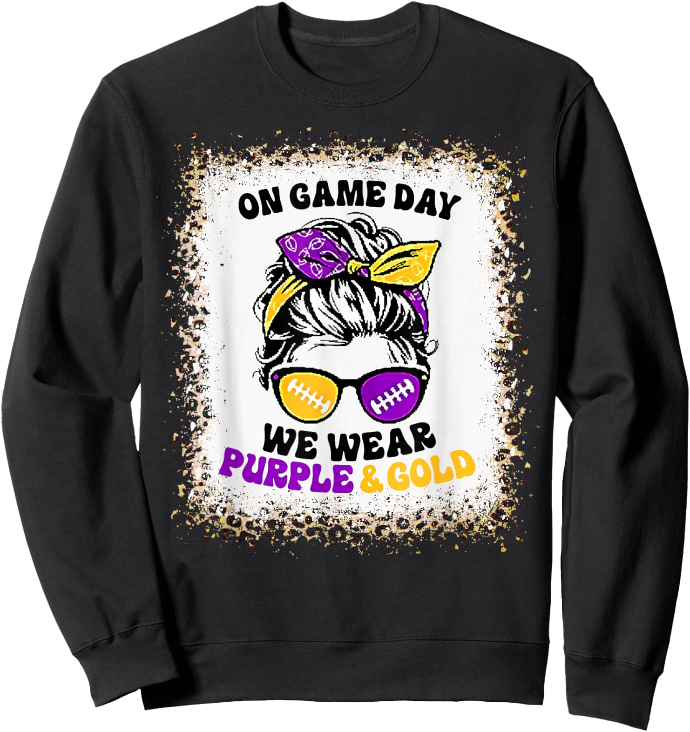 On Gameday Football We Wear Purple and Gold Game Day Sweatshirt - Sweatshirt | Black