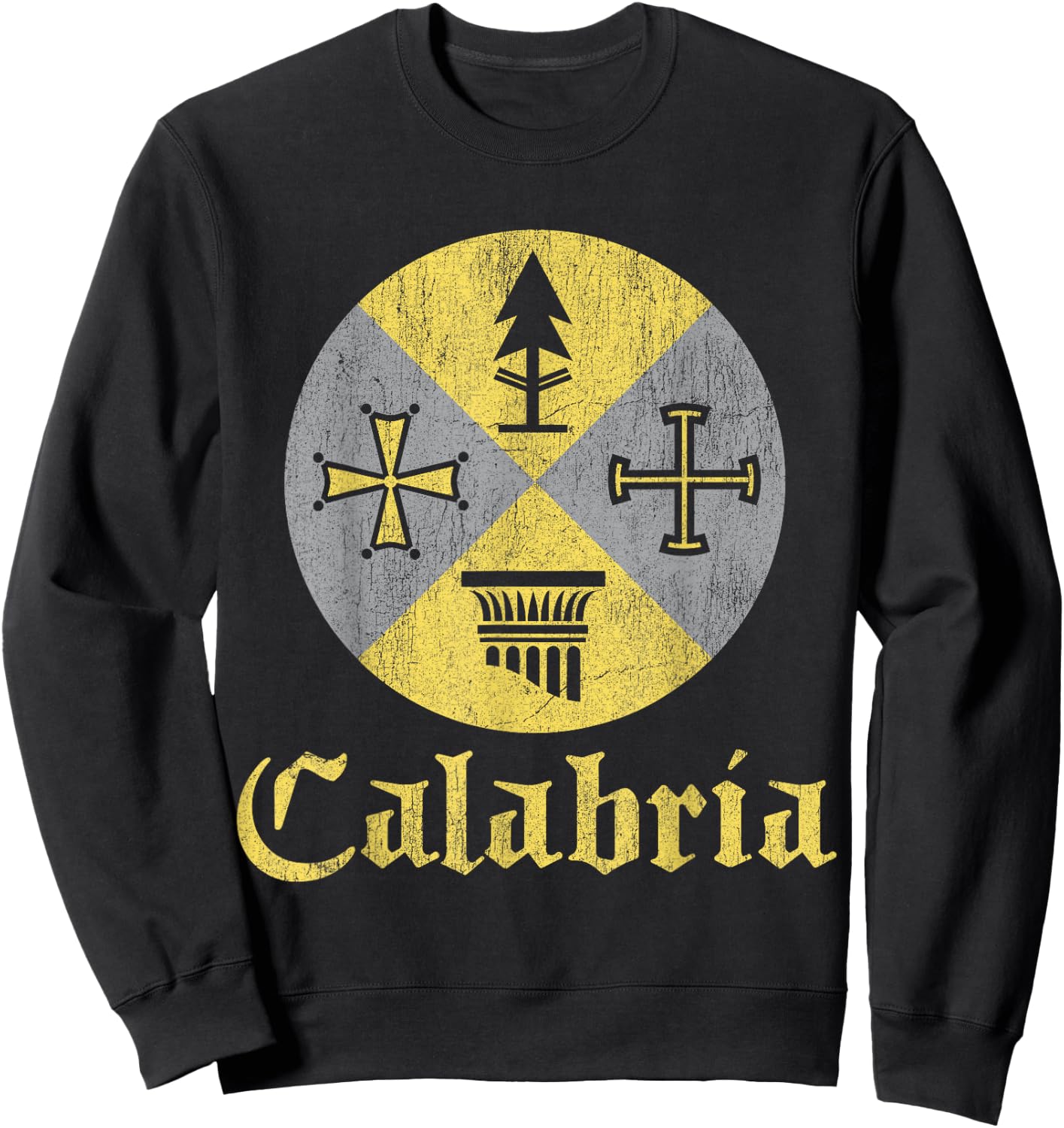 Proud Italian Calabrese Calabria Italy Flag Sweatshirt - Sweatshirt | Black