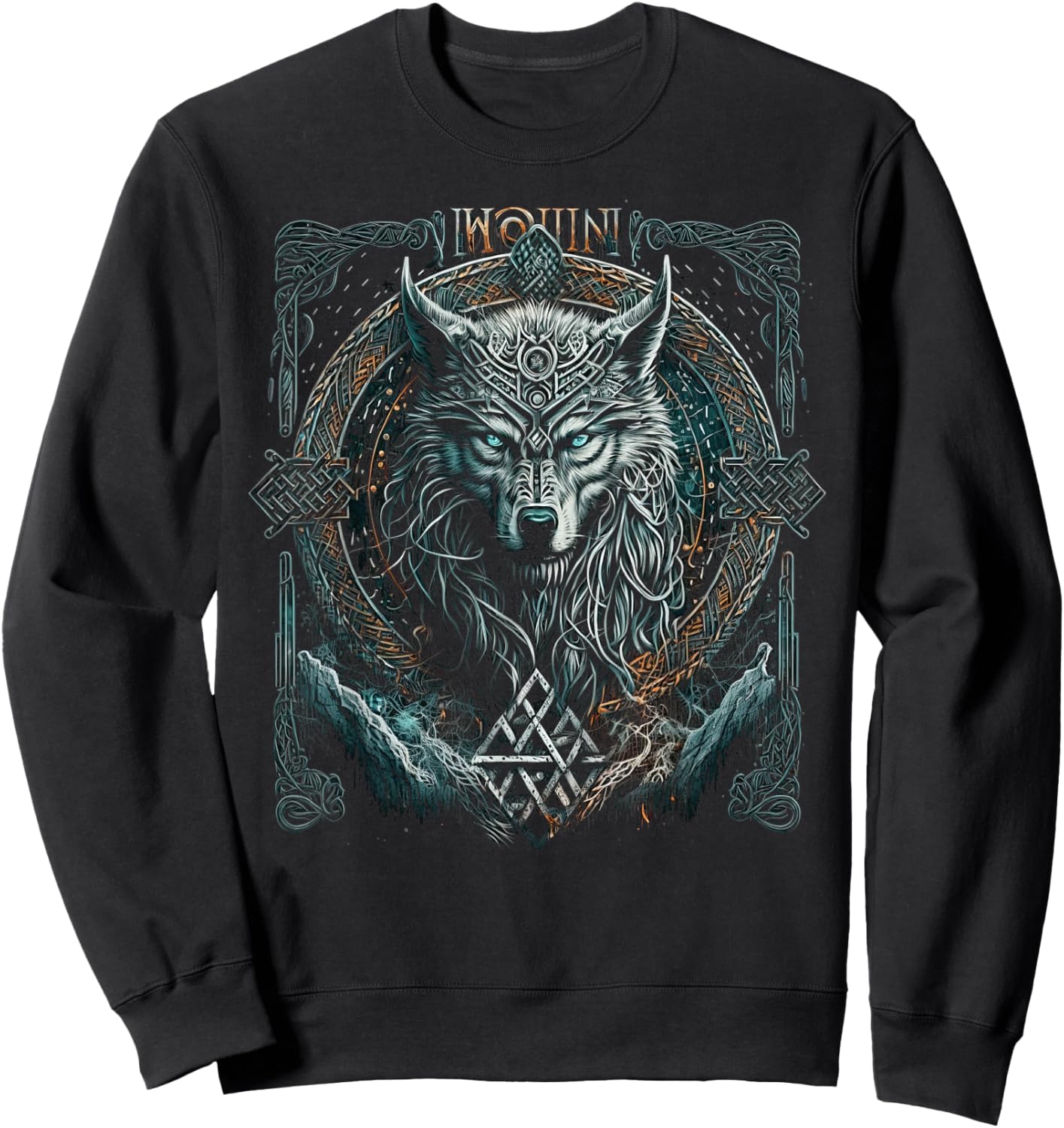 Odin's Wolf Northman Valhalla Norse Mythology Sweatshirt - Sweatshirt | Black