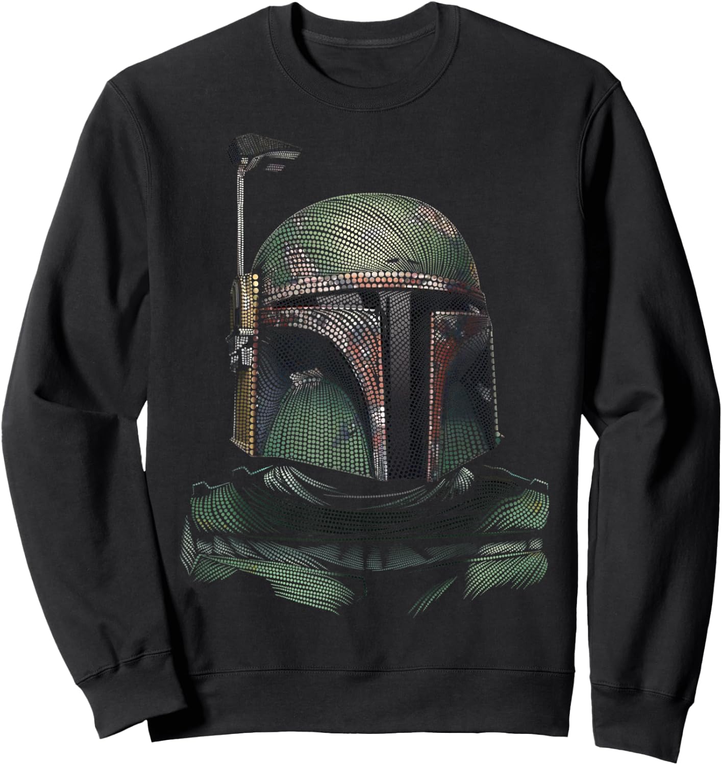Star Wars Boba Fett Detailed Dotted Portrait Sweatshirt - Sweatshirt | Black