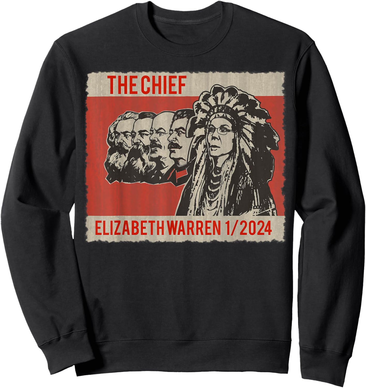 Elizabeth Warren Native American The Chief Sweatshirt - Sweatshirt | Black