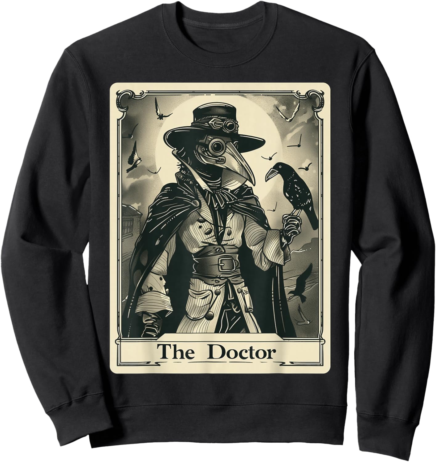 Plague Doctor Tarot Card Gothic Sweatshirt - Sweatshirt | Black
