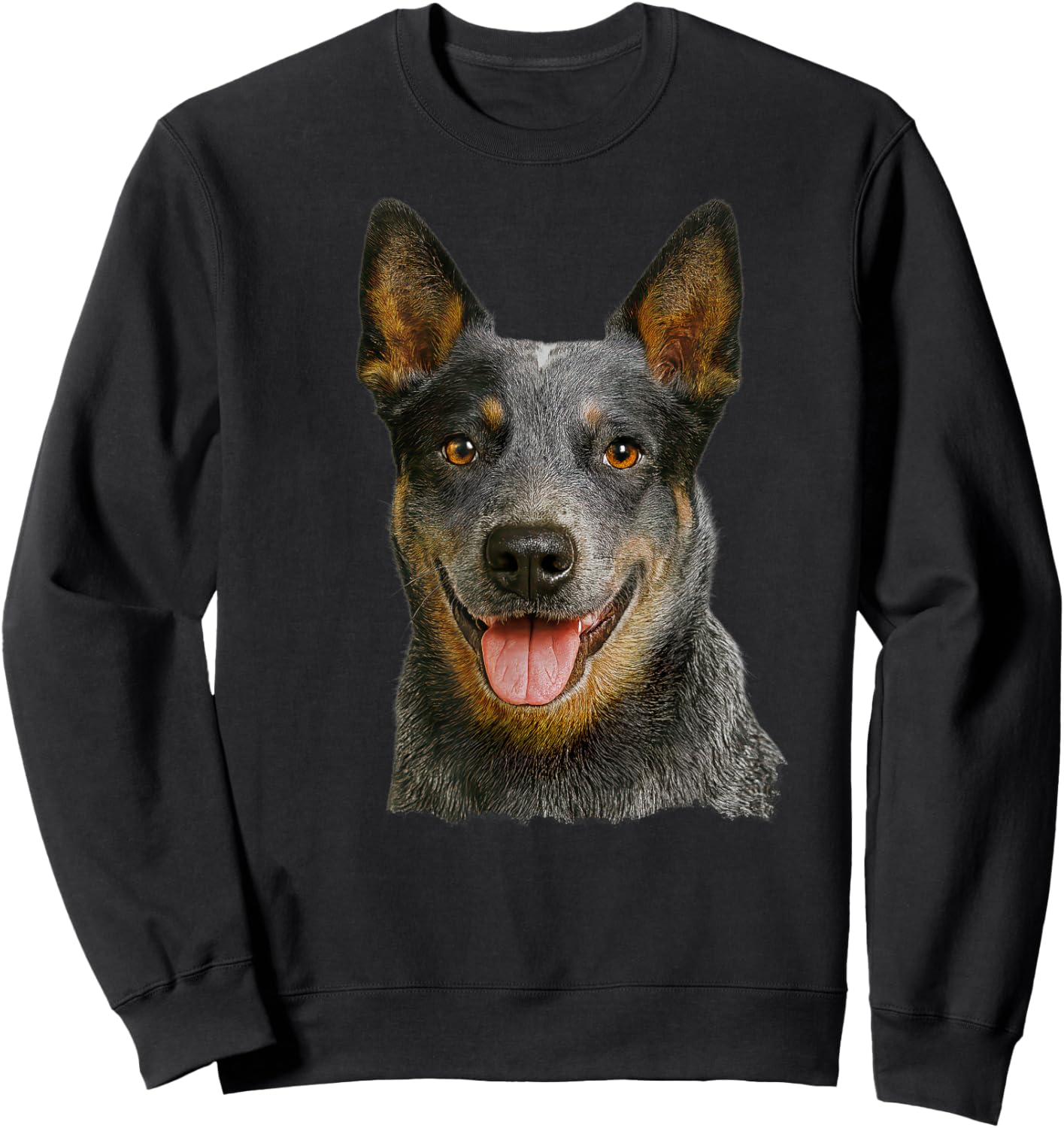 Blue Heeler Queensland Heeler Head Sweatshirt - Sweatshirt | Black