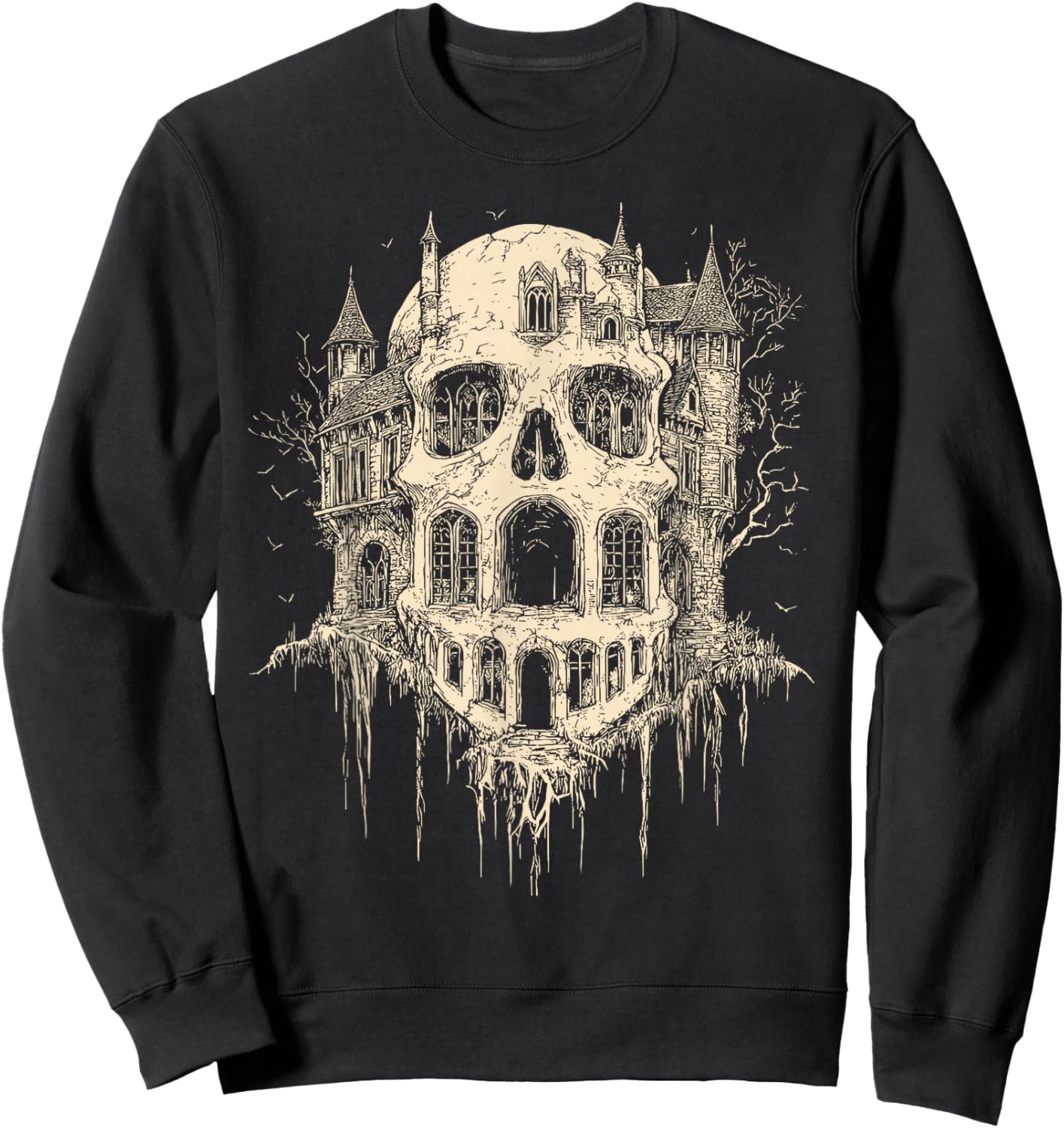 Castlecore Castle Skull Sweatshirt - Sweatshirt | Black