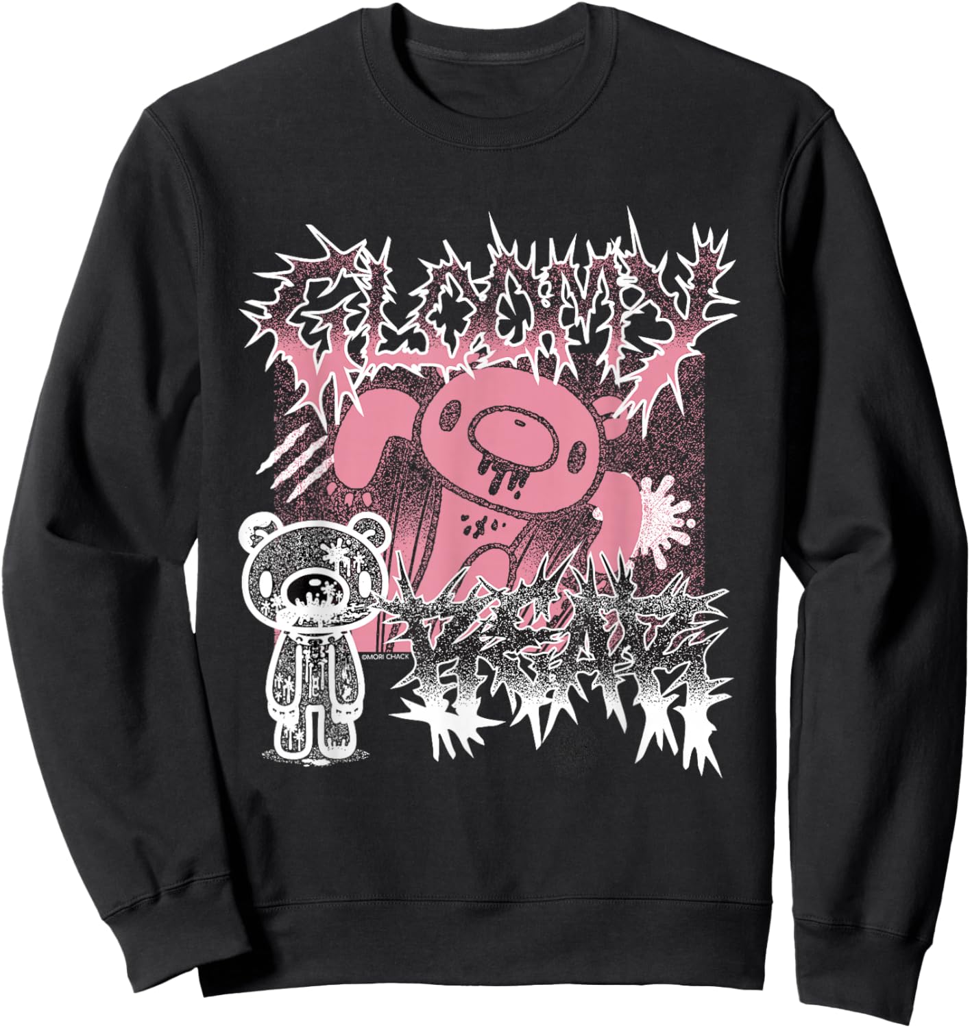 Gloomy Bear The Naughty Grizzly Metal Band Text Anime Manga Sweatshirt - Sweatshirt | Black