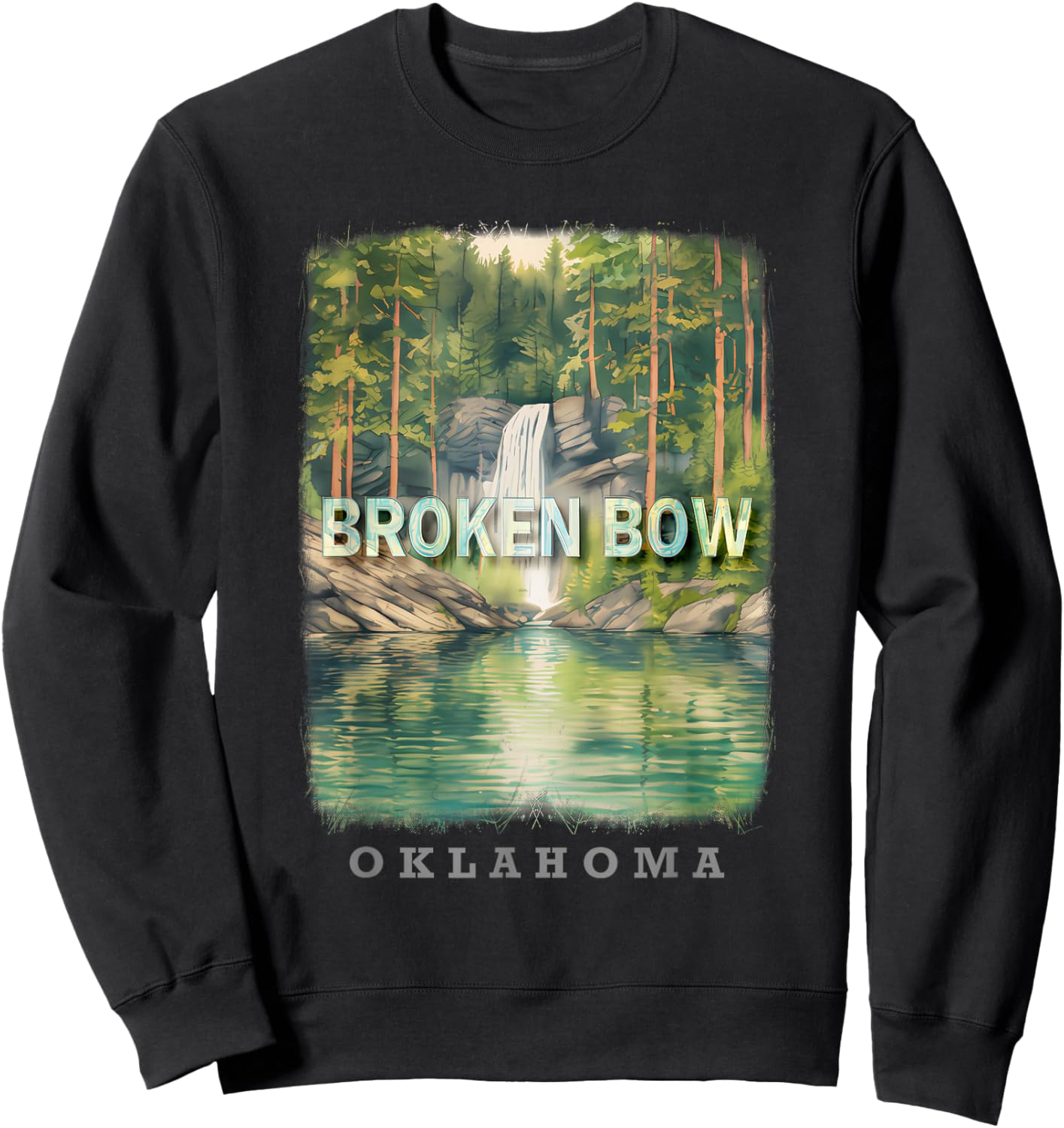 Broken Bow Oklahoma OK Nature's Oasis SD373 Sweatshirt - Sweatshirt | Black