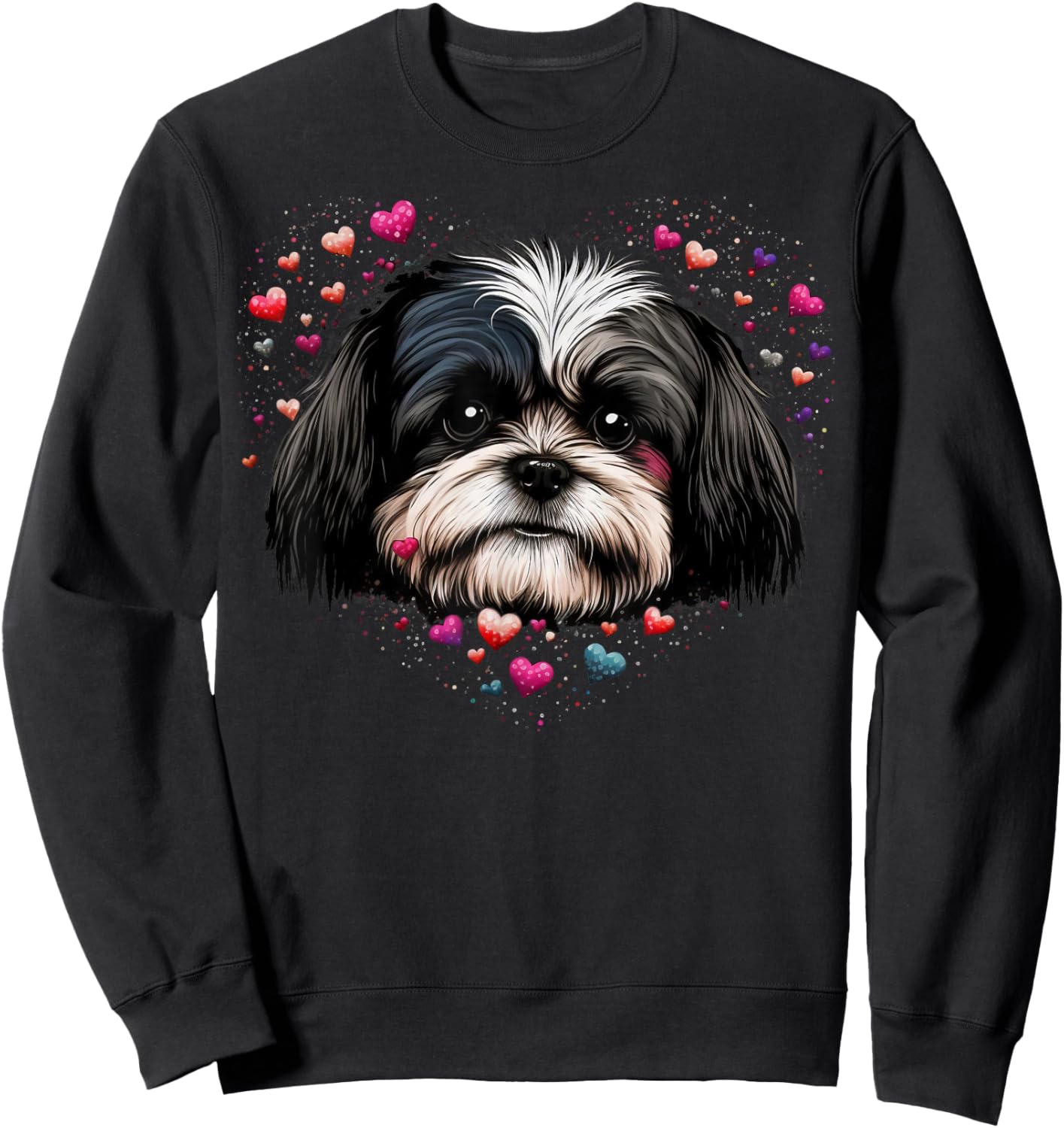 Shih Tzu Love Heart for Valentines Day on Shih Tzu Lover Sweatshirt - Sweatshirt | Black