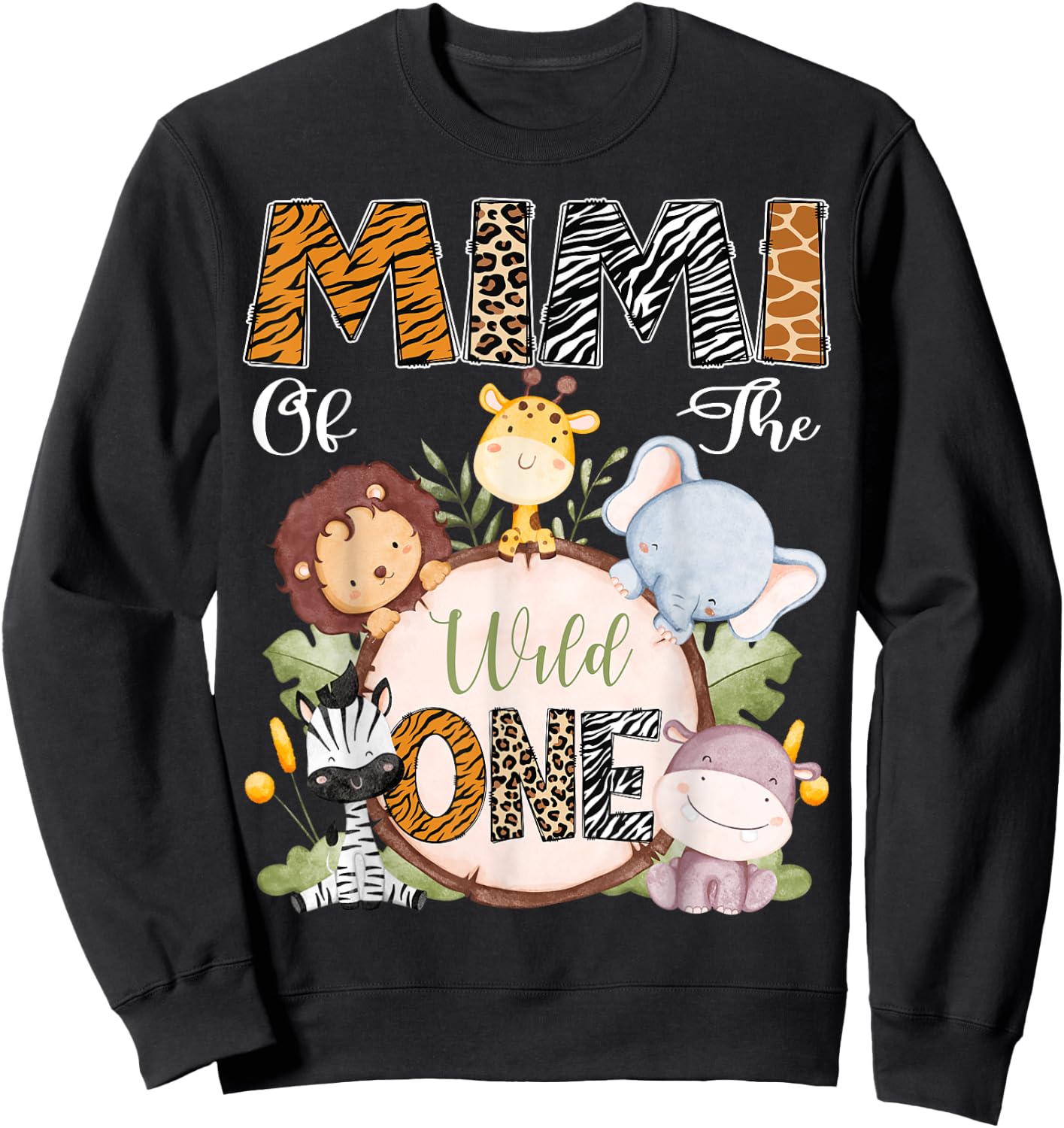 Mimi Of The Wild One 1St Birthday Safari Woodland Sweatshirt - Sweatshirt | Black