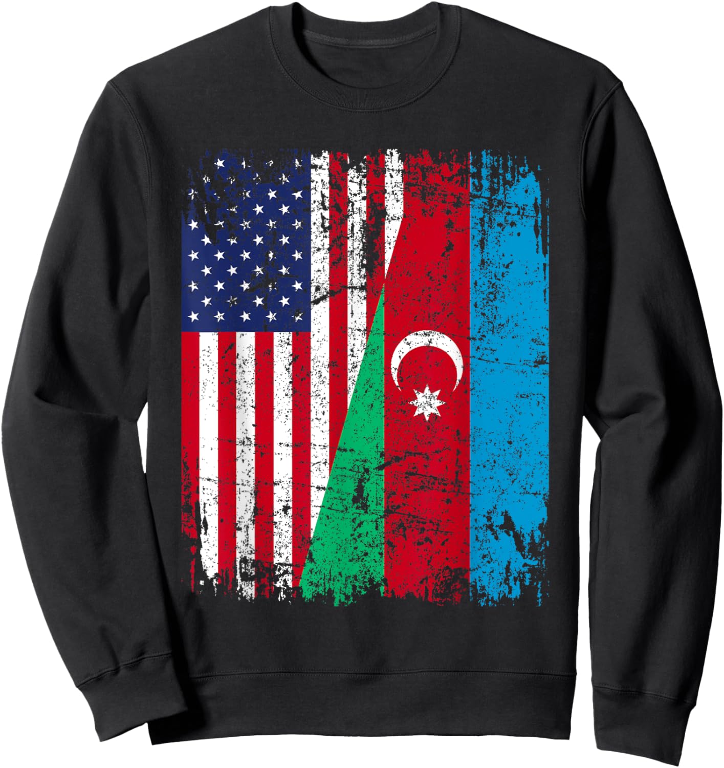 AZERI American Flag | Men Women Kids | AZERBAIJAN Sweatshirt - Sweatshirt | Black
