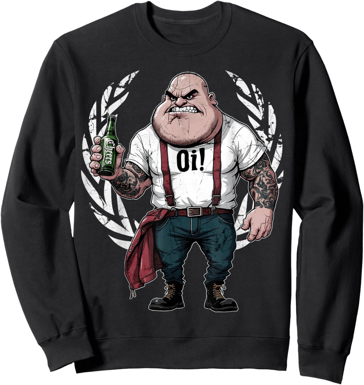 Traditioneller Oi Skinhead Punk-Rock Sweatshirt - Sweatshirt | Black