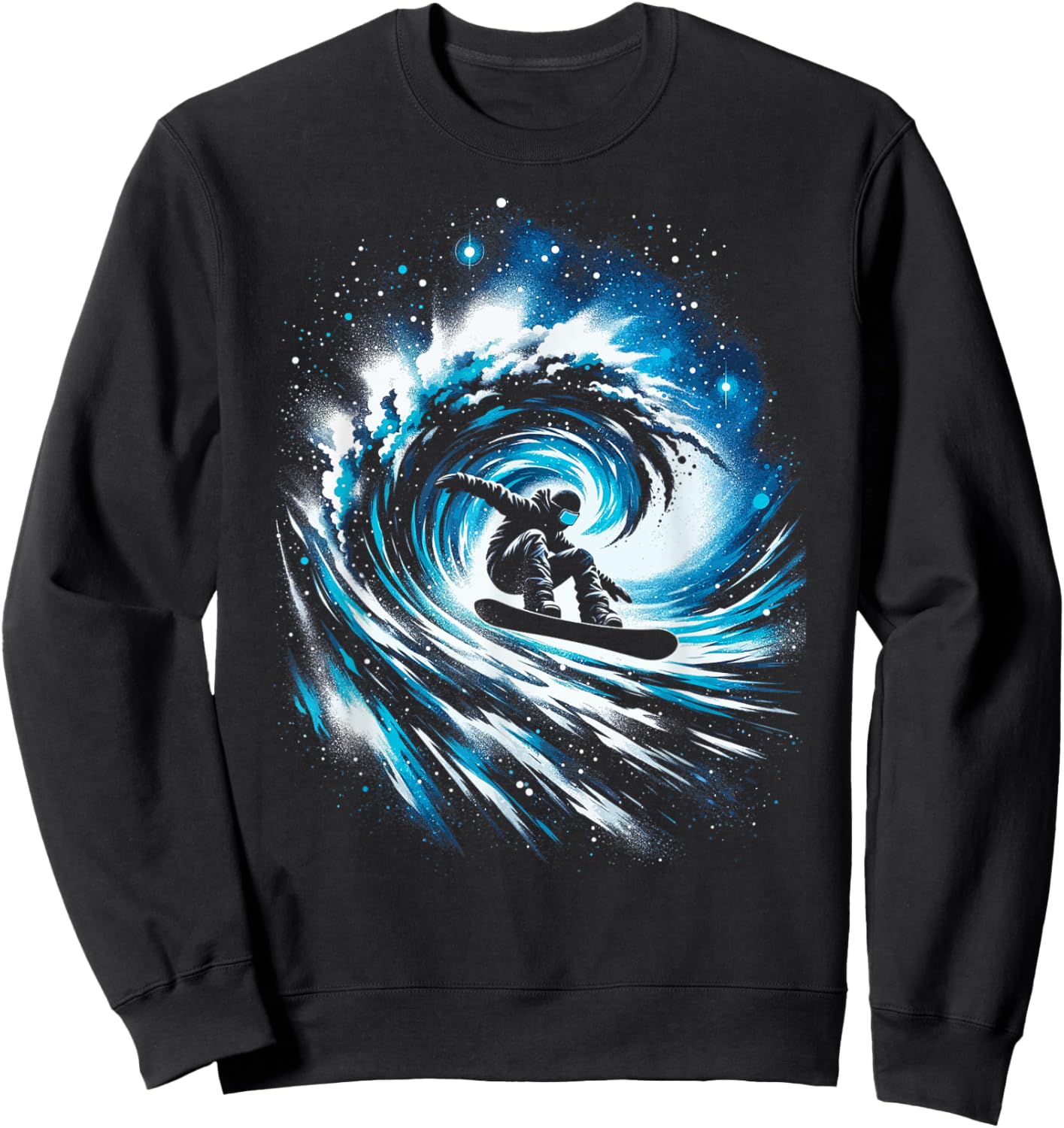 Snowboarding Surfing Snow Wave Abstract Snowboarder Surfer Sweatshirt - Sweatshirt | Black
