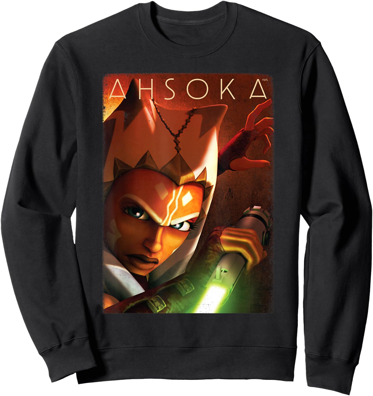 Star Wars Ahsoka Tano Power of the Galaxy Lightsaber Sweatshirt - Sweatshirt | Black
