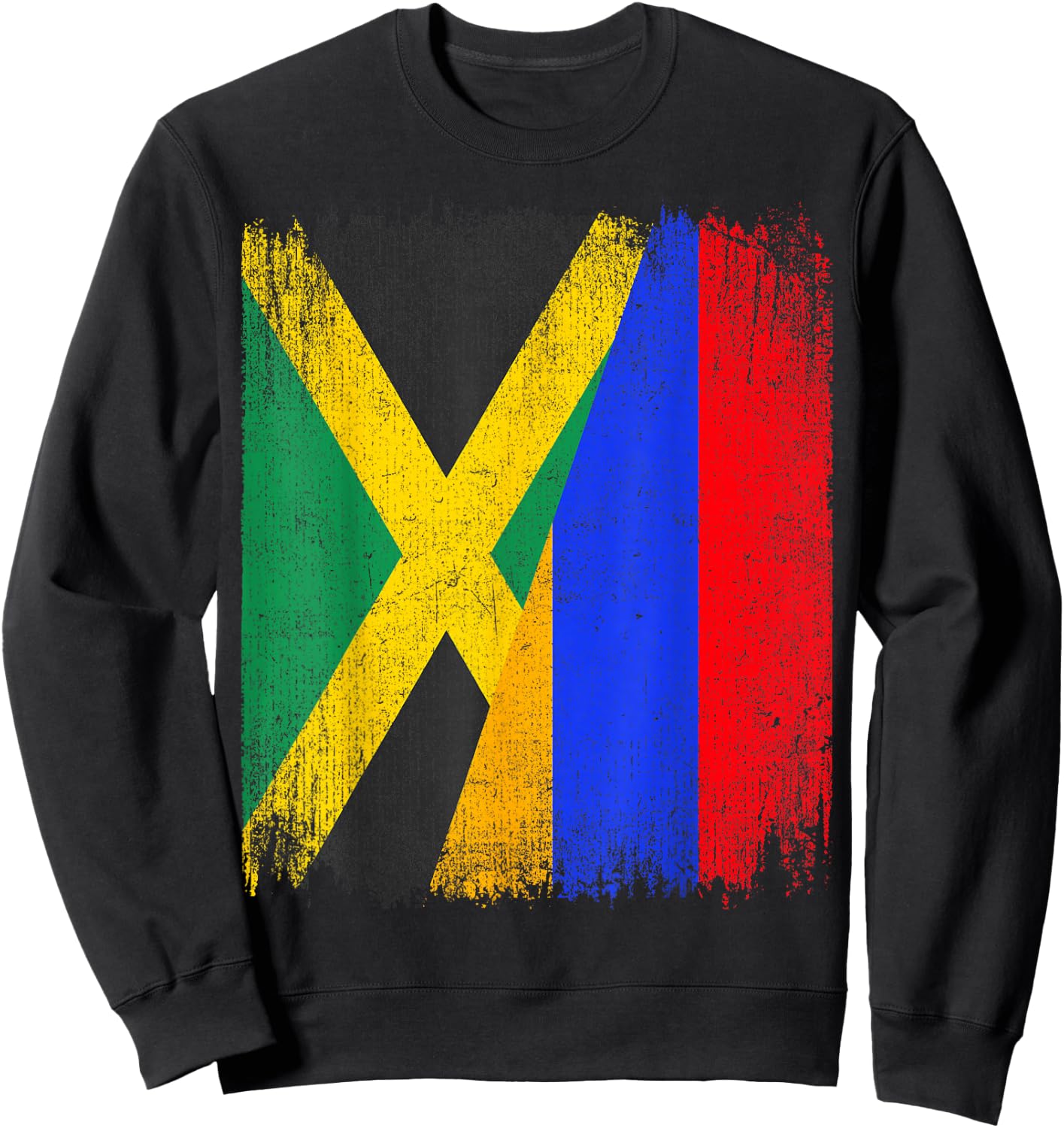 Half Jamaica Armenia Flag Jamaican Armenian Pride Roots Sweatshirt - Sweatshirt | Black