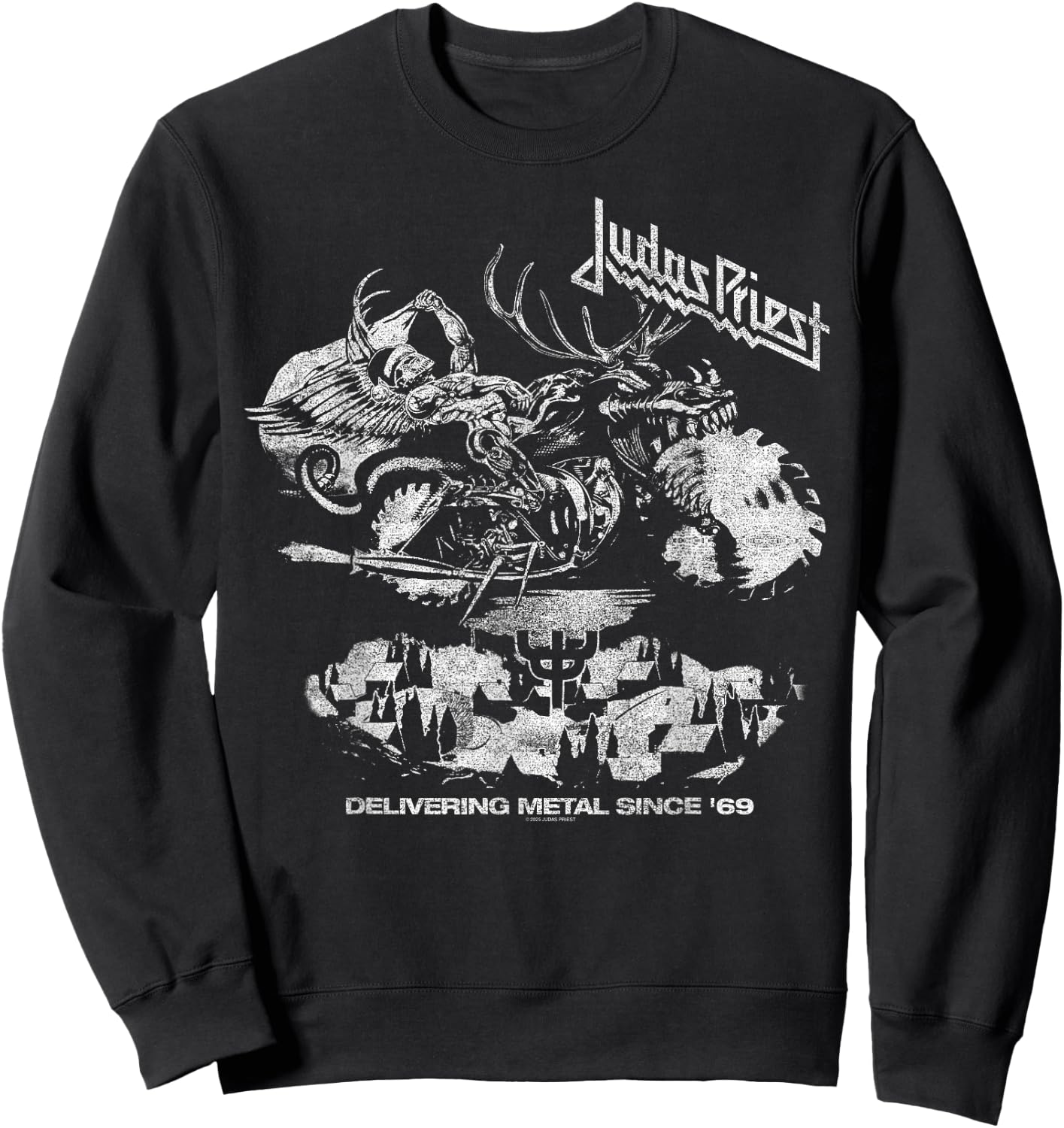 Judas Priest Painkiller Holiday Scene Red Sweatshirt - Sweatshirt | Black