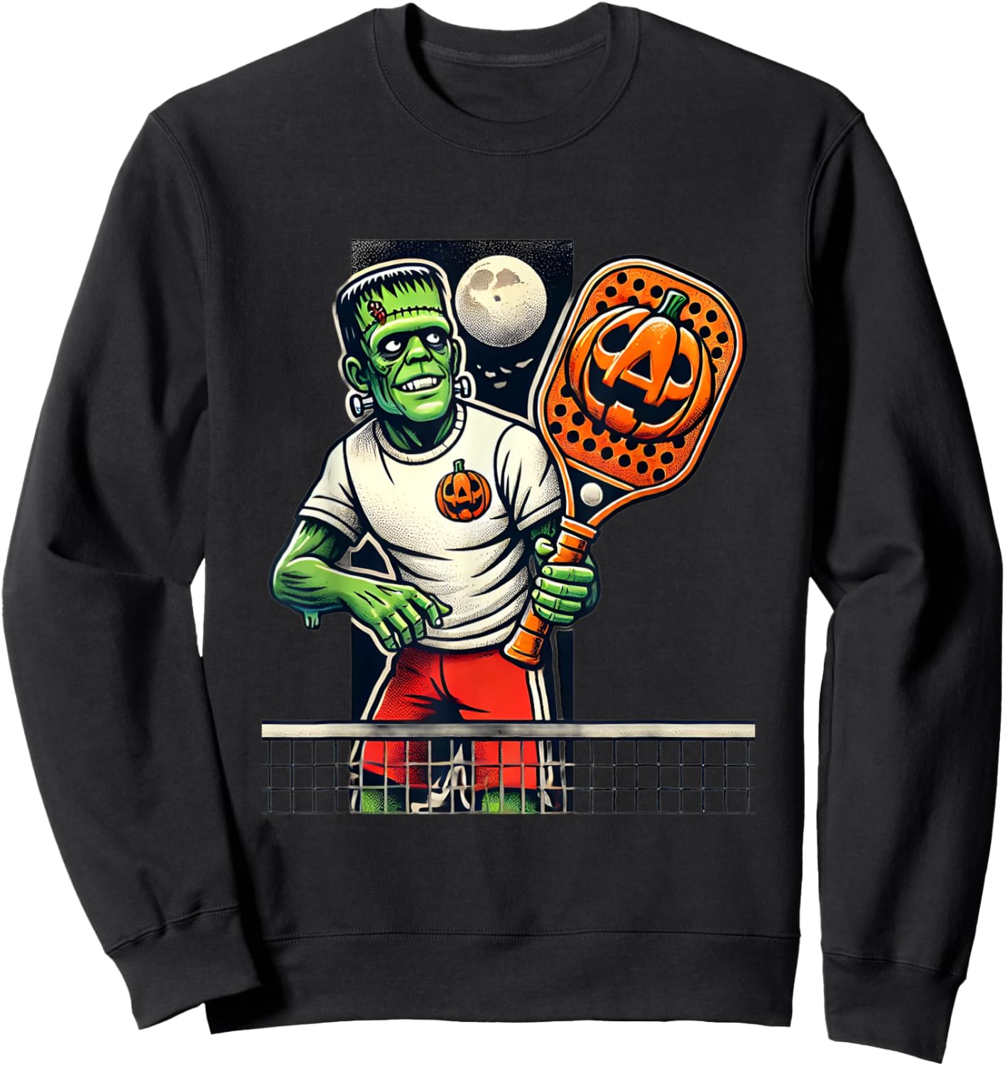 Frankenstein Pickleball Player Funny Halloween Costume Sport Sweatshirt - Sweatshirt | Black