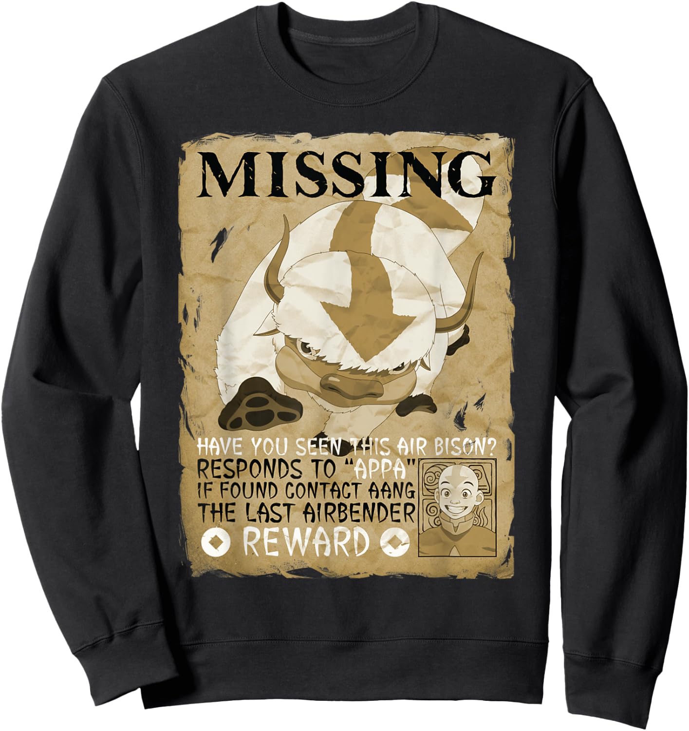 Missing Bison Poster Appa Sweatshirt - Sweatshirt | Black