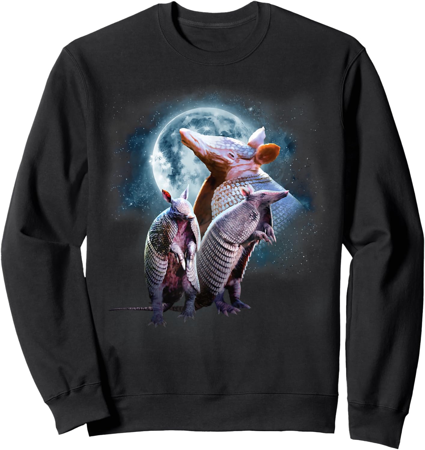 Armadillos Howling at the Moon Shirt - Funny Armadillo Sweatshirt - Sweatshirt | Black