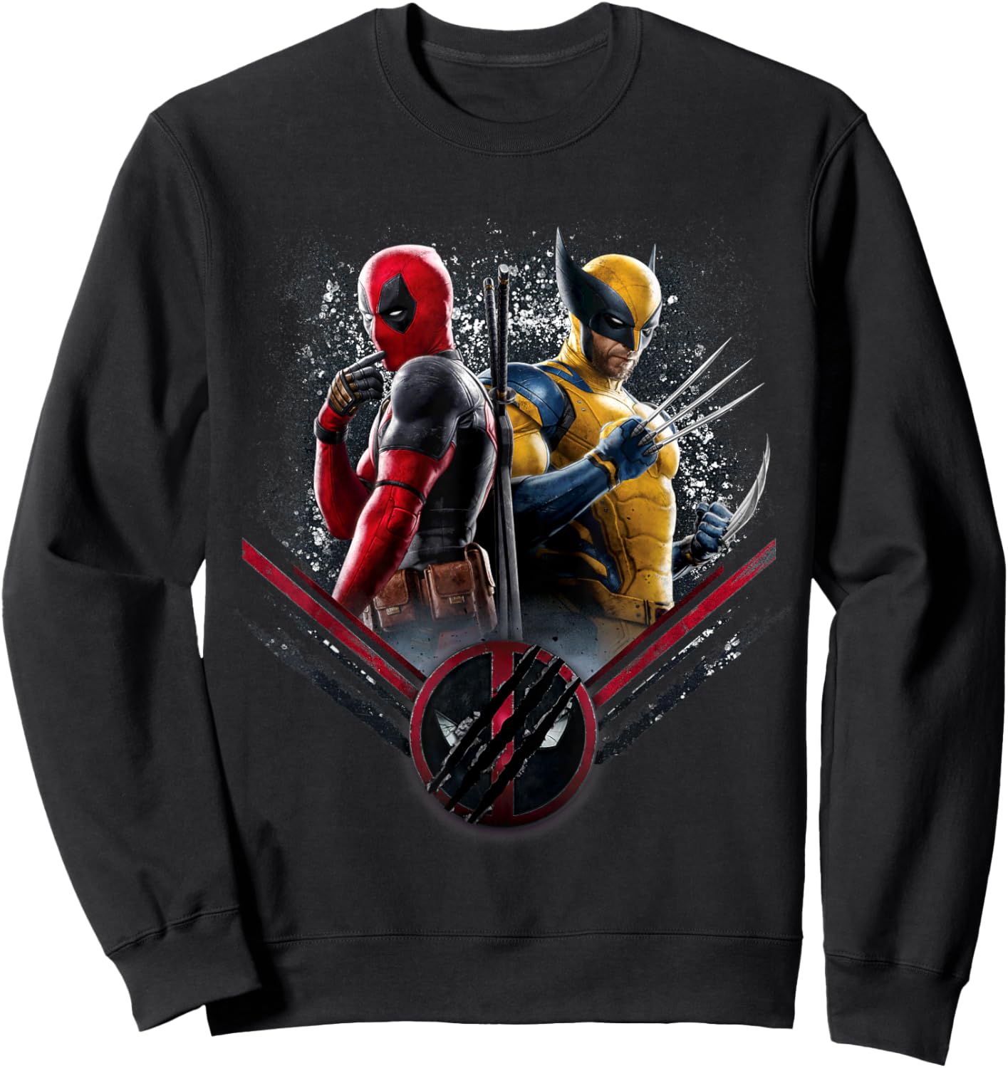 Marvel Studios Deadpool & Wolverine Side-by-Side Claw Icon Sweatshirt - Sweatshirt | Black